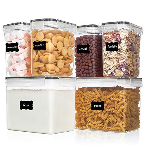 VTOPMART AIRTIGHT FOOD STORAGE CONTAINERS 6 PIECES – PLASTIC BPA FREE – BLACK