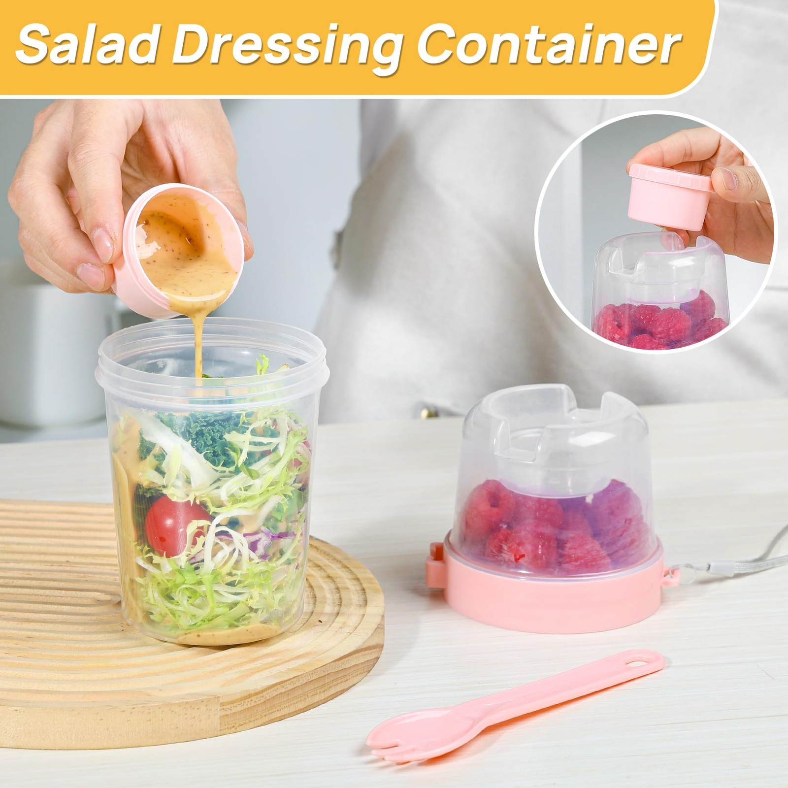 4 Pack 27oz Yogurt Parfait Cups with Lids and Spoons, Overnight Oats Containe…