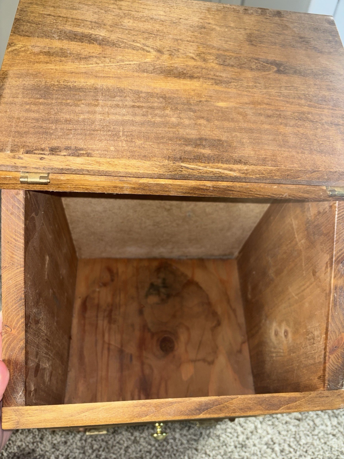 Vintage Rustic Wooden Potatoes & Onions Storage Bin Cabinet Kitchen Vegetable