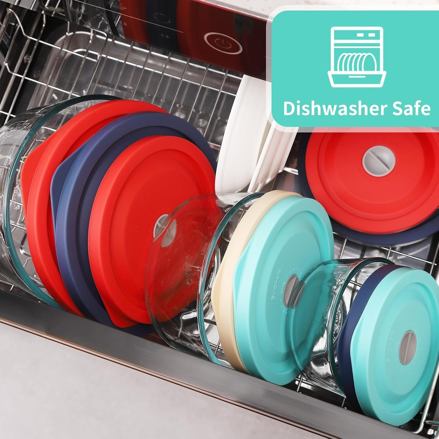 Replacement Lids for Pyrex 7201-PC 4 Cup, Silicone Round Storage Cover Lid for