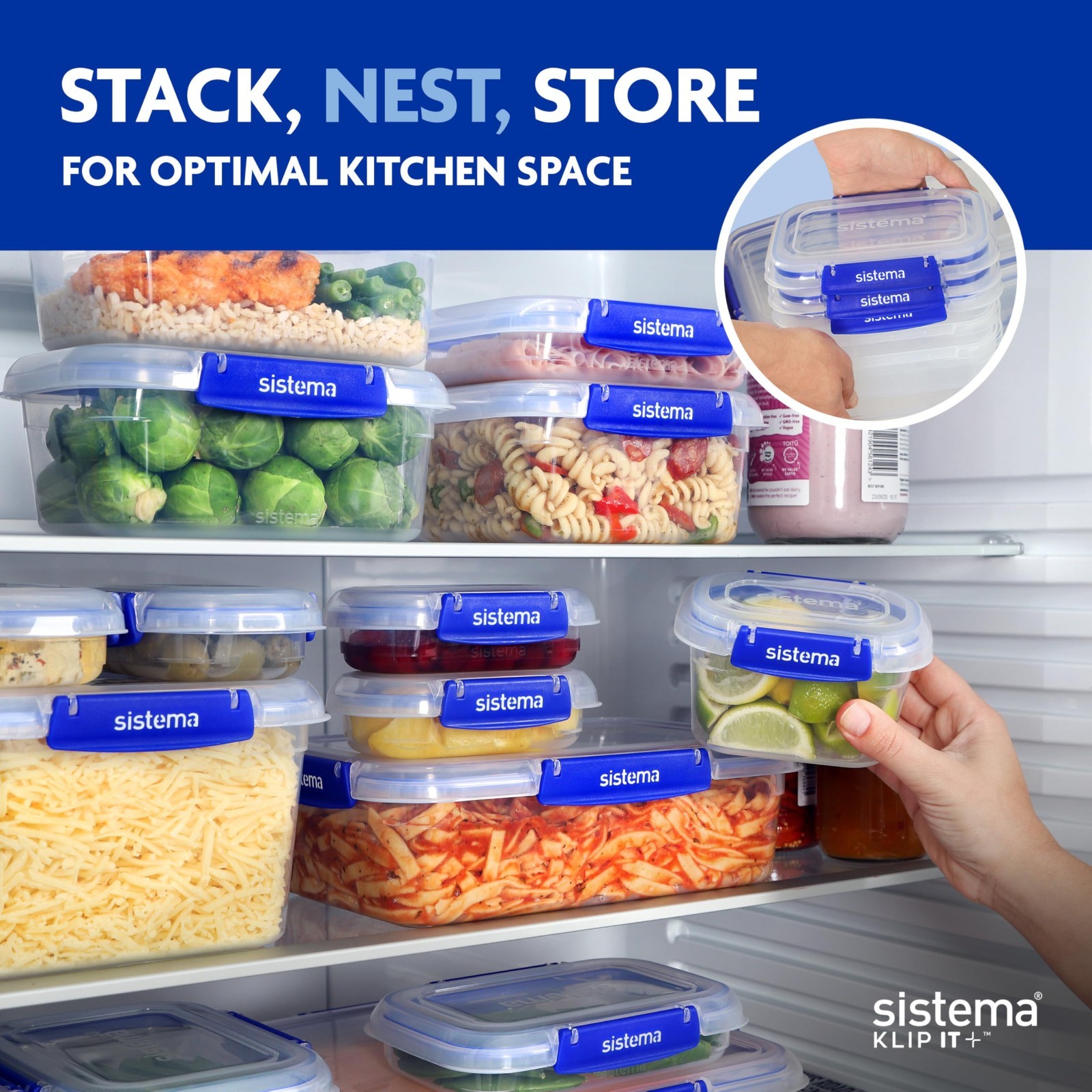 Airtight Stackable Food Storage Containers 3-Pack, 3.35L, BPA-Free, Microwave Sa