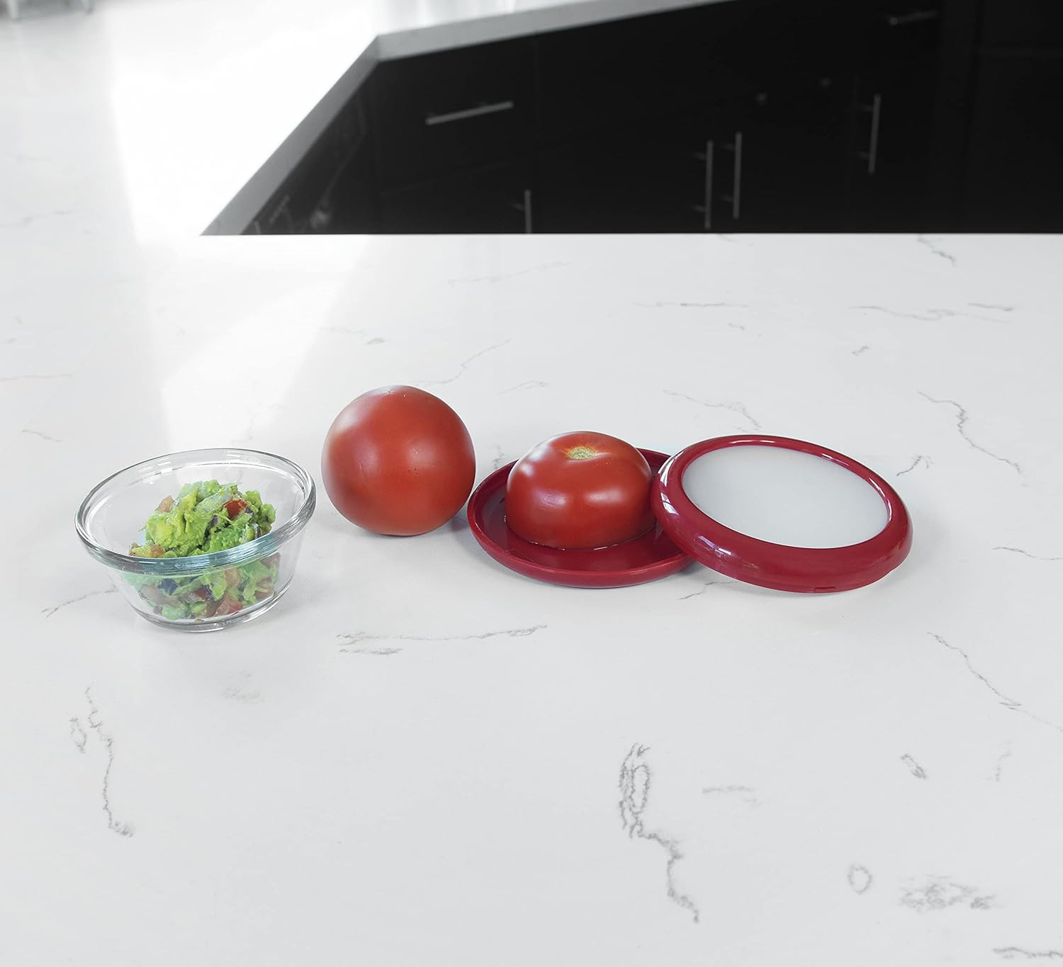 Fresh Stretch Pod Tomato Storage Container, Silicone Food Saver, Keeps Leftover