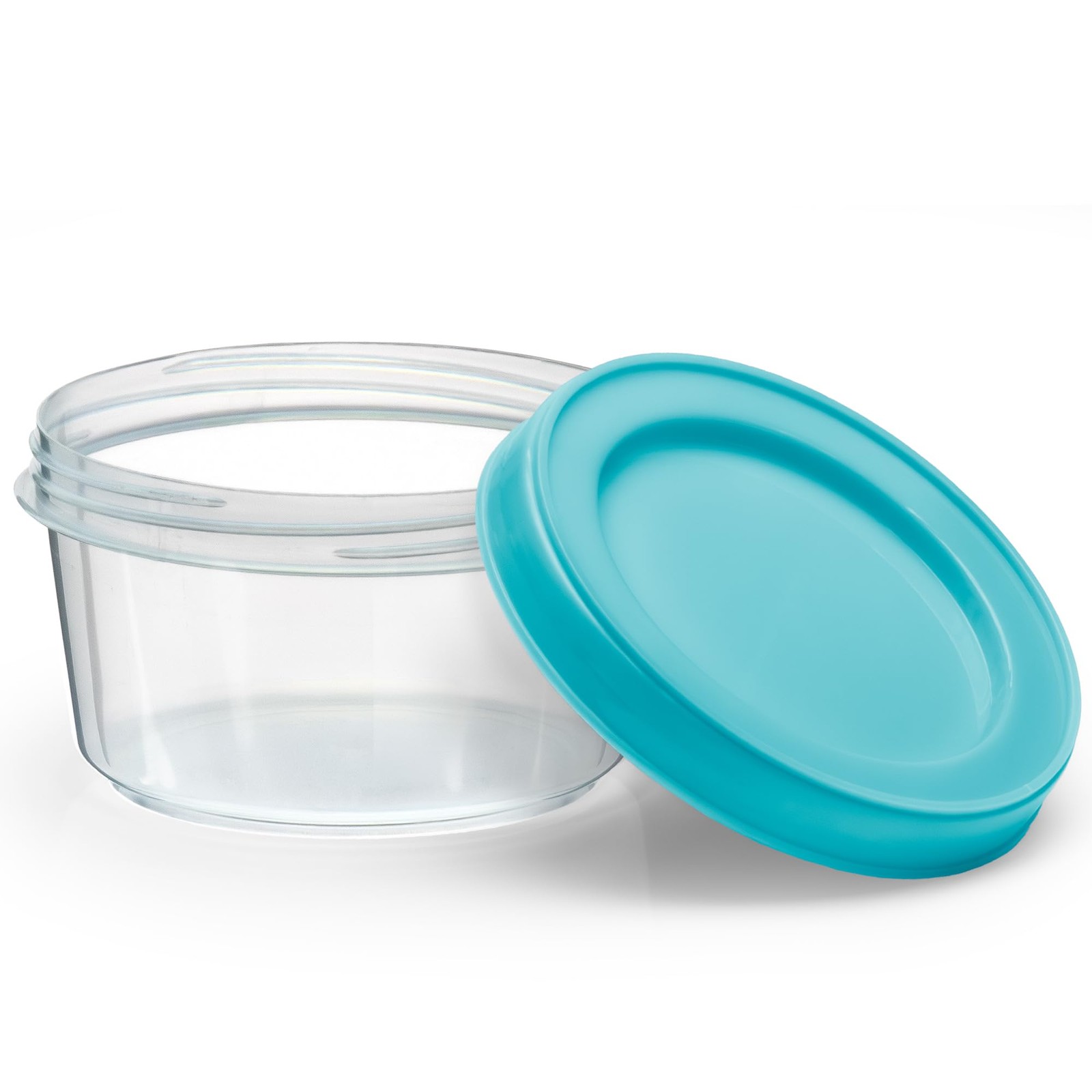 DecorRack 8 Pack – 7 oz Plastic Food Storage Containers with Screw Lids, BPA-…