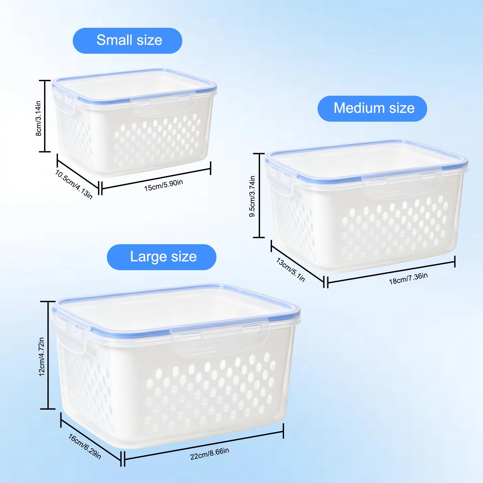 4 in 1 Food Storage Container, Fruit Storage Containers for Fridge Household Tra