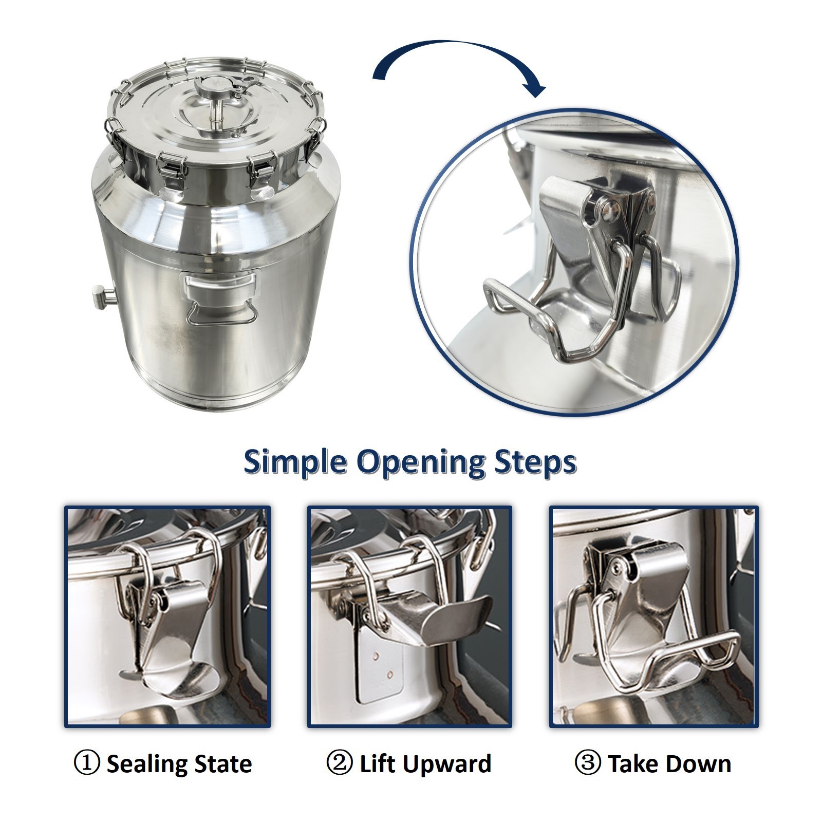 304 Stainless Steel Fermenter Tank 64L Capacity Sealing Storage Tank with Faucet