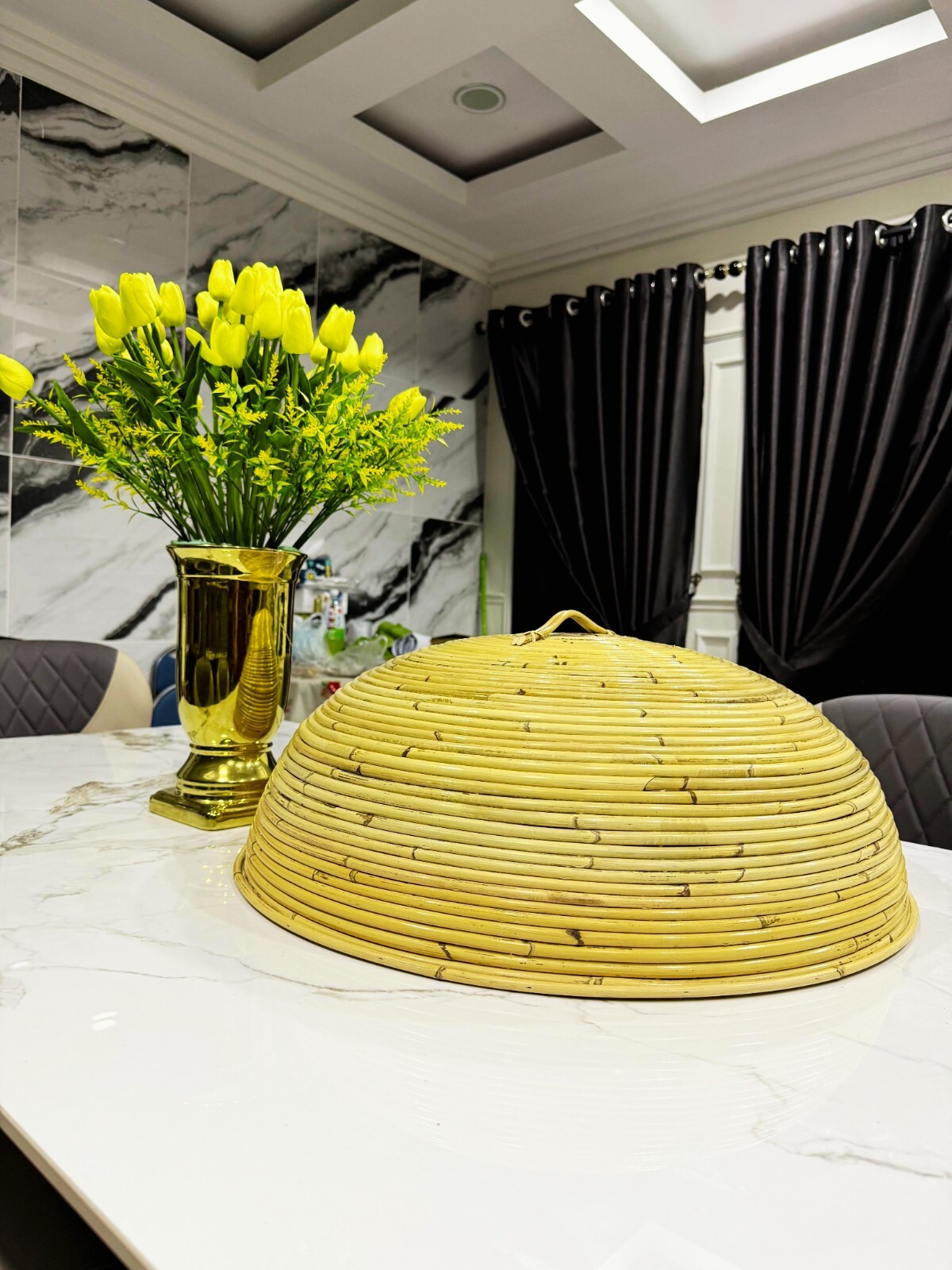 WOVEN FOOD COVER (100% RATTAN)