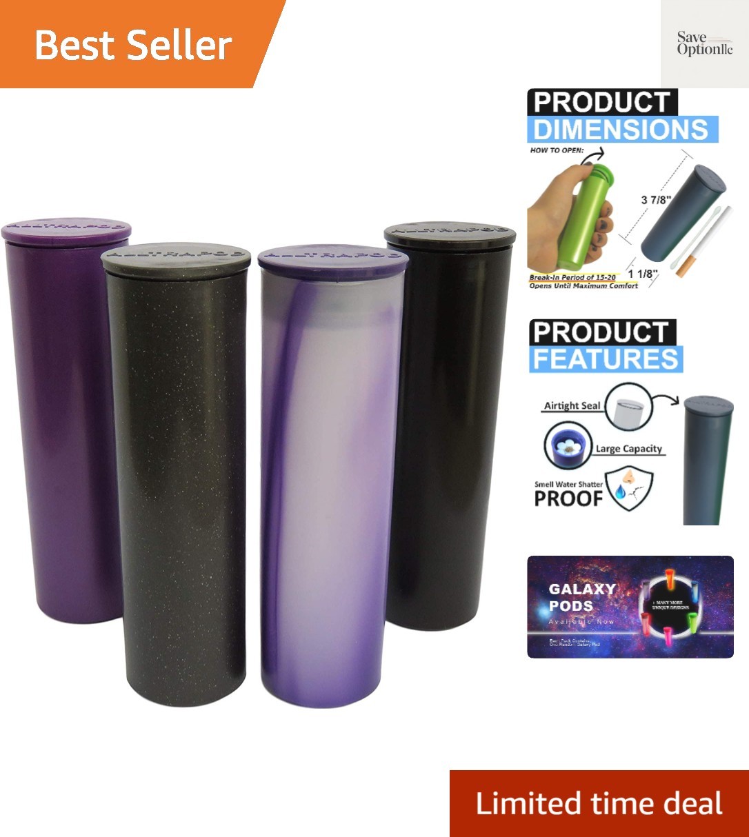 Luxury Galaxy Containers: Waterproof, Smell-Proof, and Travel-Friendly Set of 4