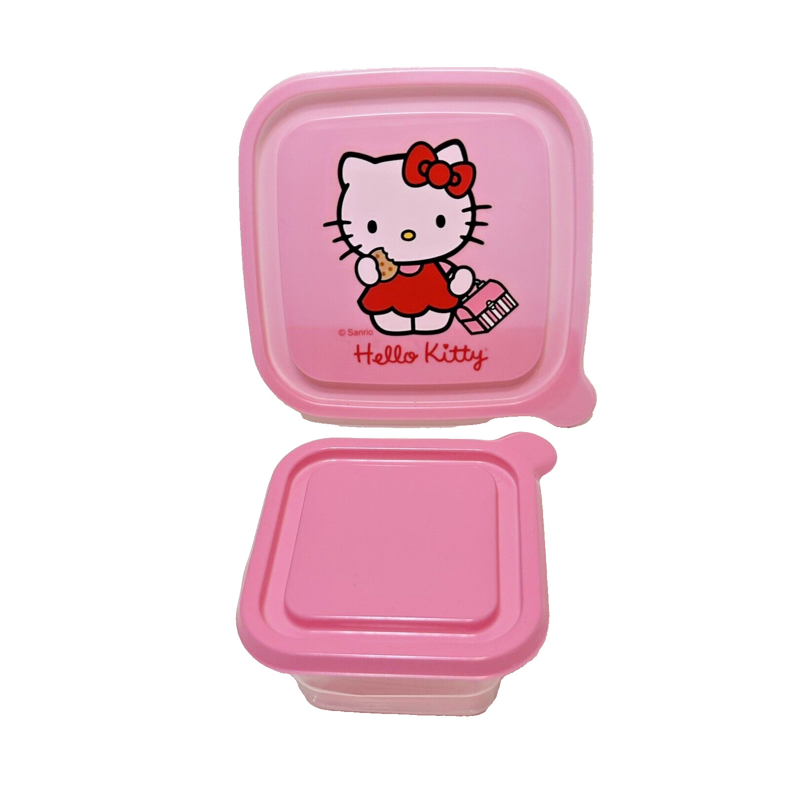 Sanrio Hello Kitty Storage Containers with Lids Unused 5.25 and 3.5″ Lot 2