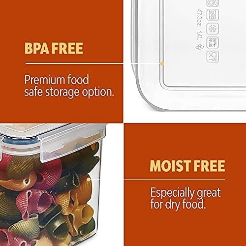 Food Storage Container Set – Canisters for Cereal, Rice, Pet Food – Spoon