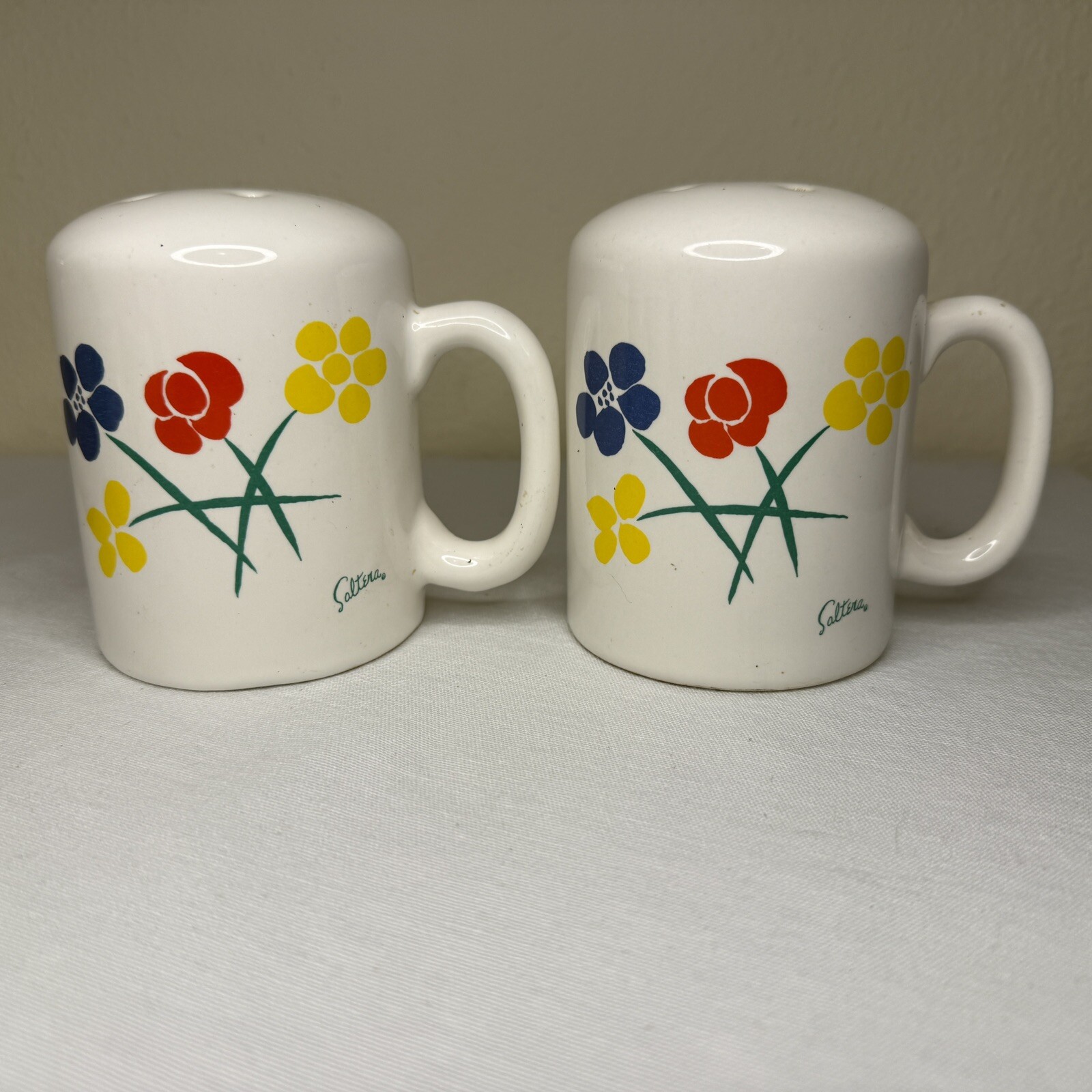 Vintage Himark Saltera Floral Design Salt And Pepper Shakers 4’in Tall