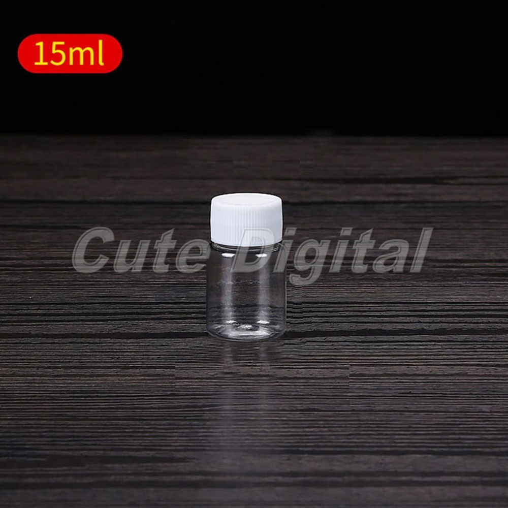 Household 15-500ml Plastic Clear Empty Bottles Spice Medicine Pill Container