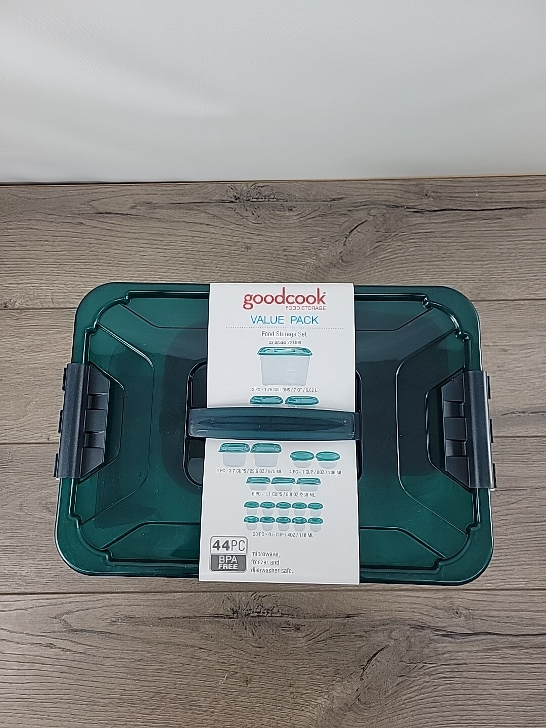 NEW | Good Cook Food Storage Containers 44 Piece BPA-Free Green-Lid