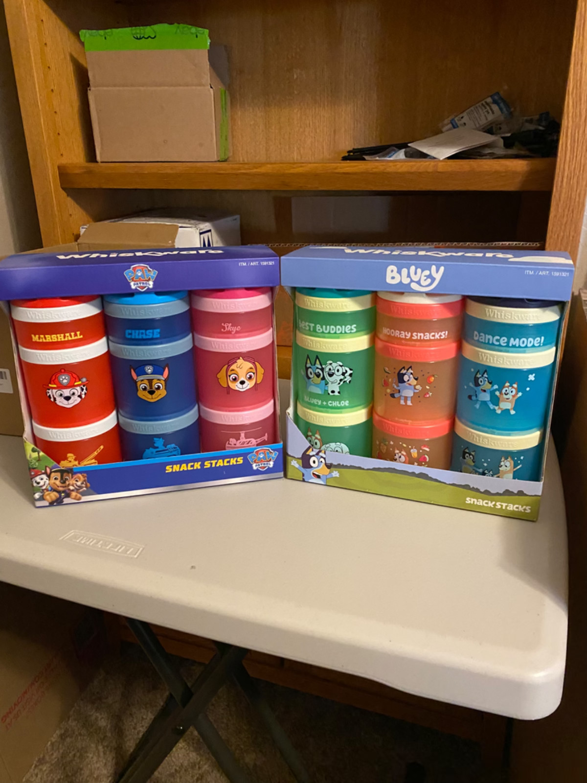 TWO New BLUEY and Paw Patrol Combo Snack Stacking Container Cups Multi Colors