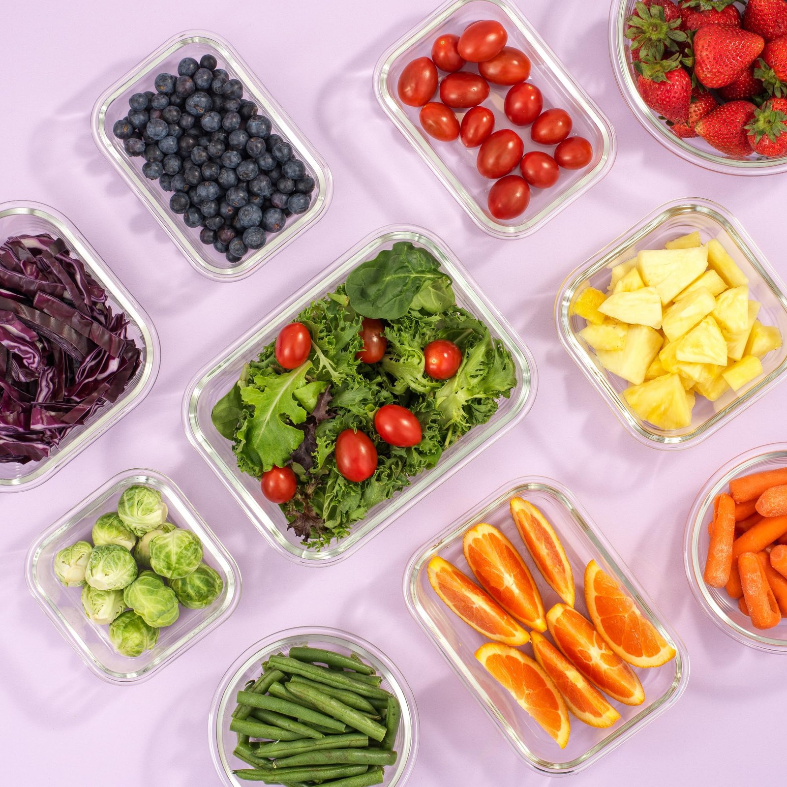 JoyJolt 24pc Borosilicate Glass Storage Containers with Lids | 12 Black