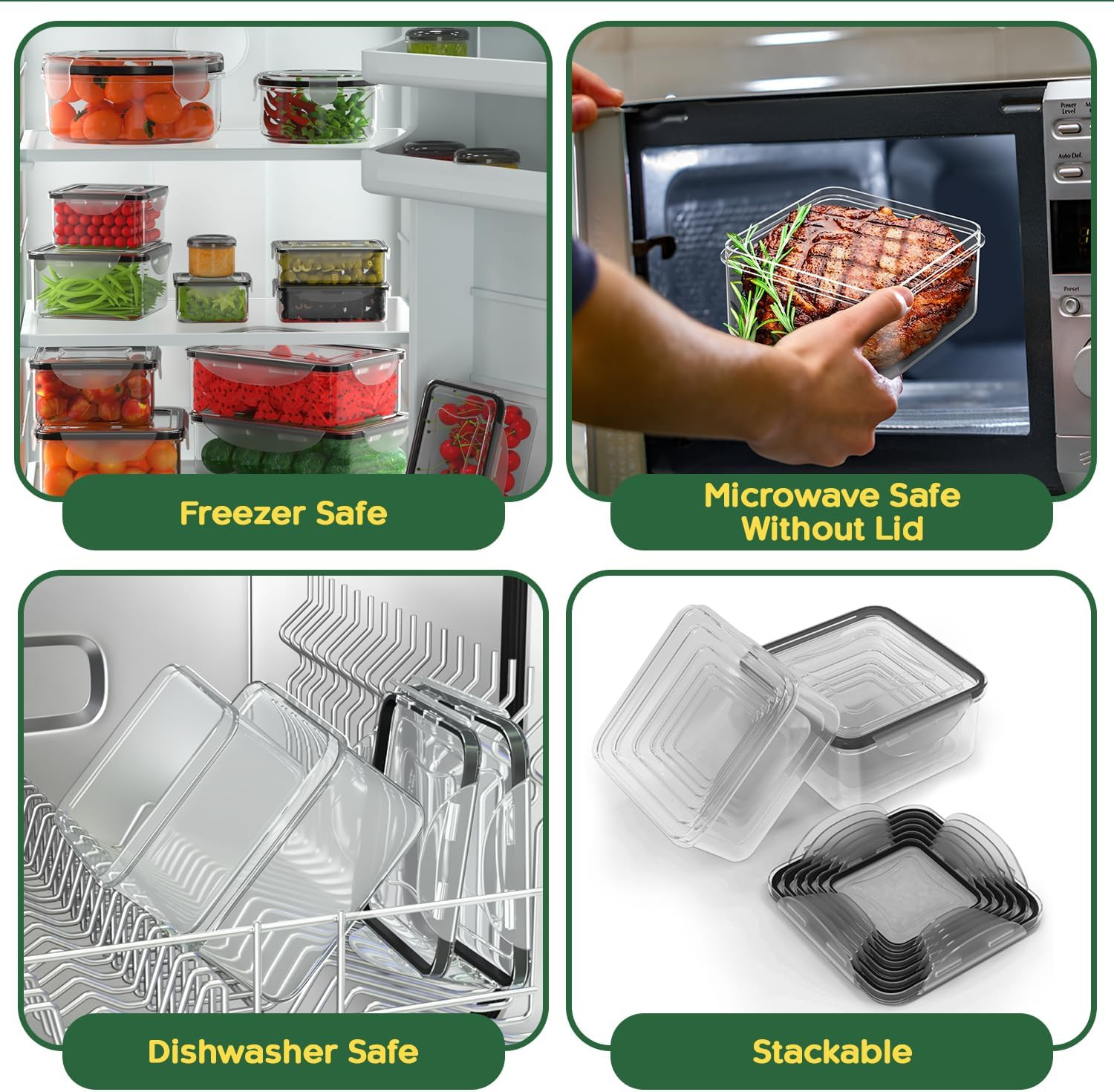 56 PCS Food Storage Containers with Lids Airtight- Plastic Container for Pantry