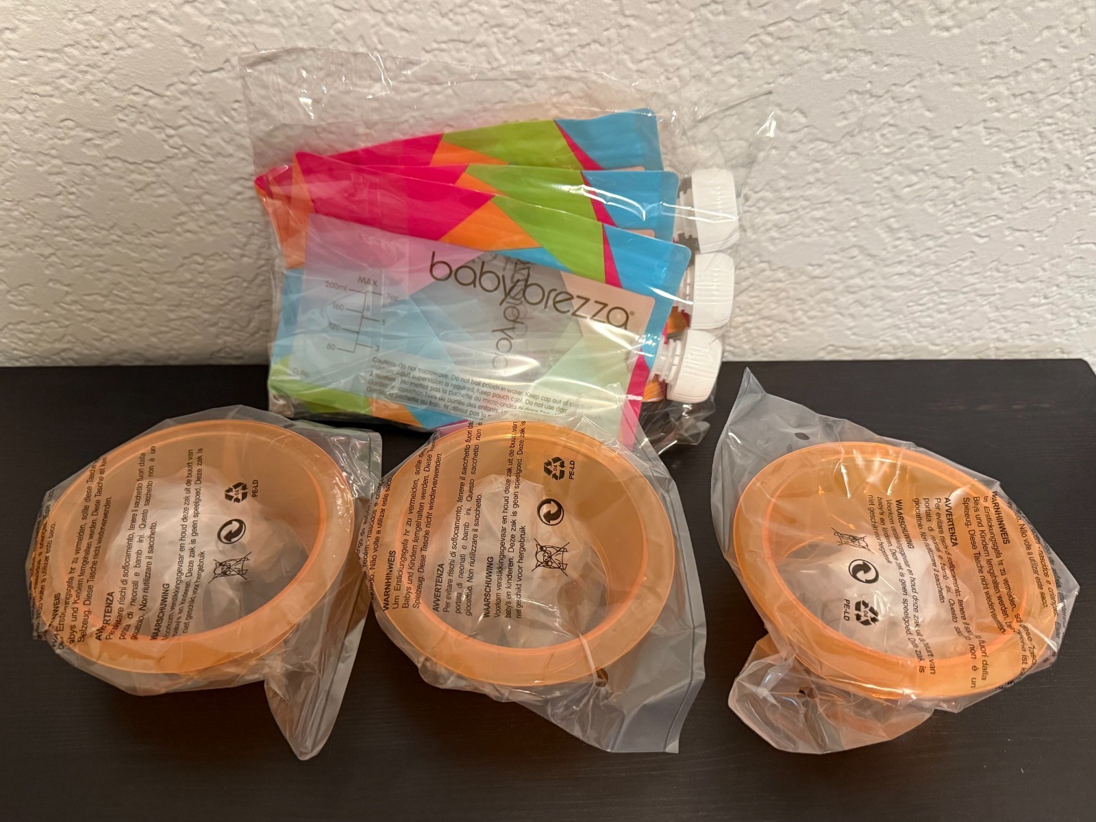 Baby Brezza Organic Baby Food Reusable Storage Pouches 3 Pack 7oz + 3 Stands NEW