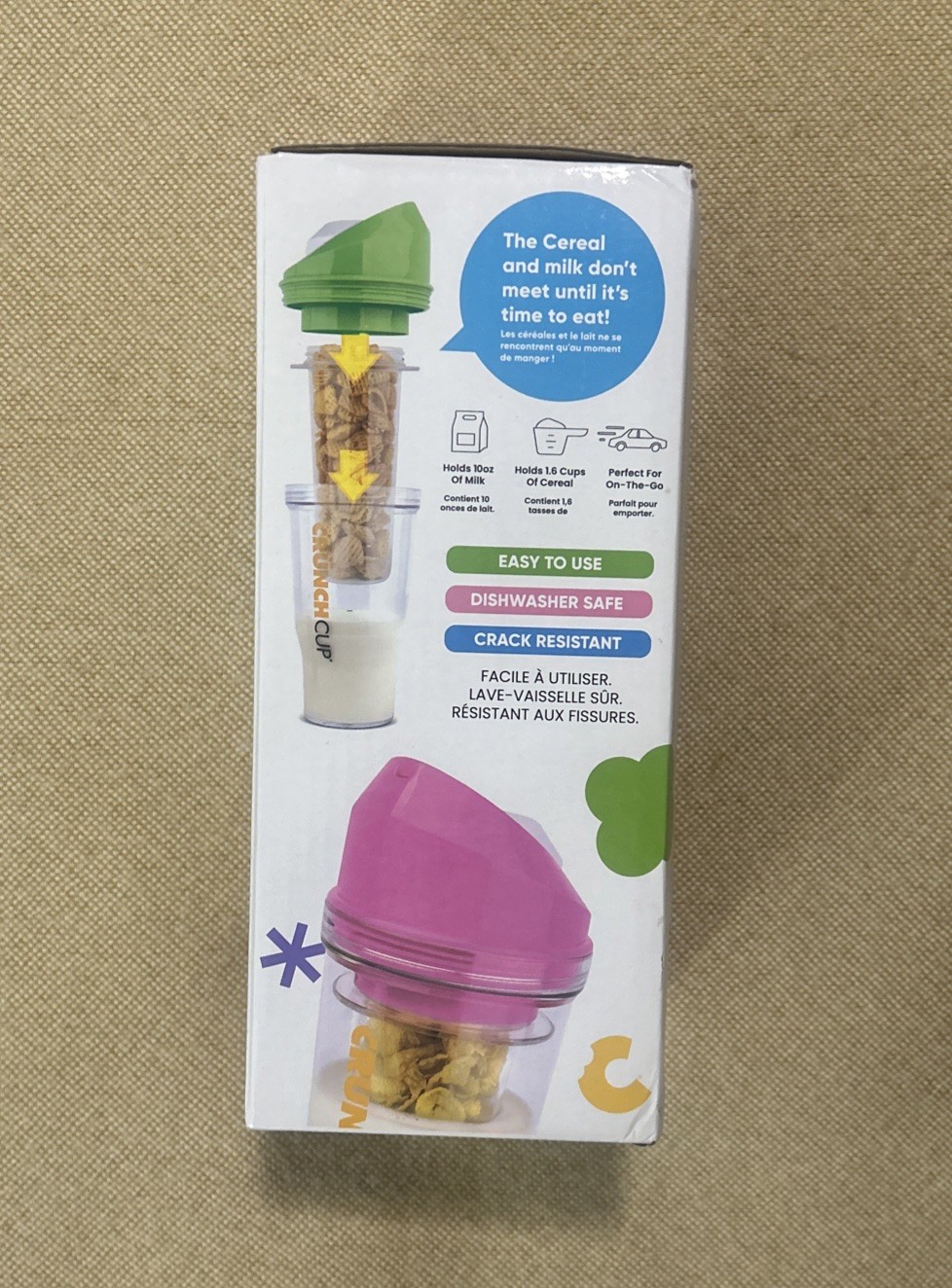 Crunch Cup Never Soggy Portable Cereal & Milk Crunch Cup for on the Go PURPLE