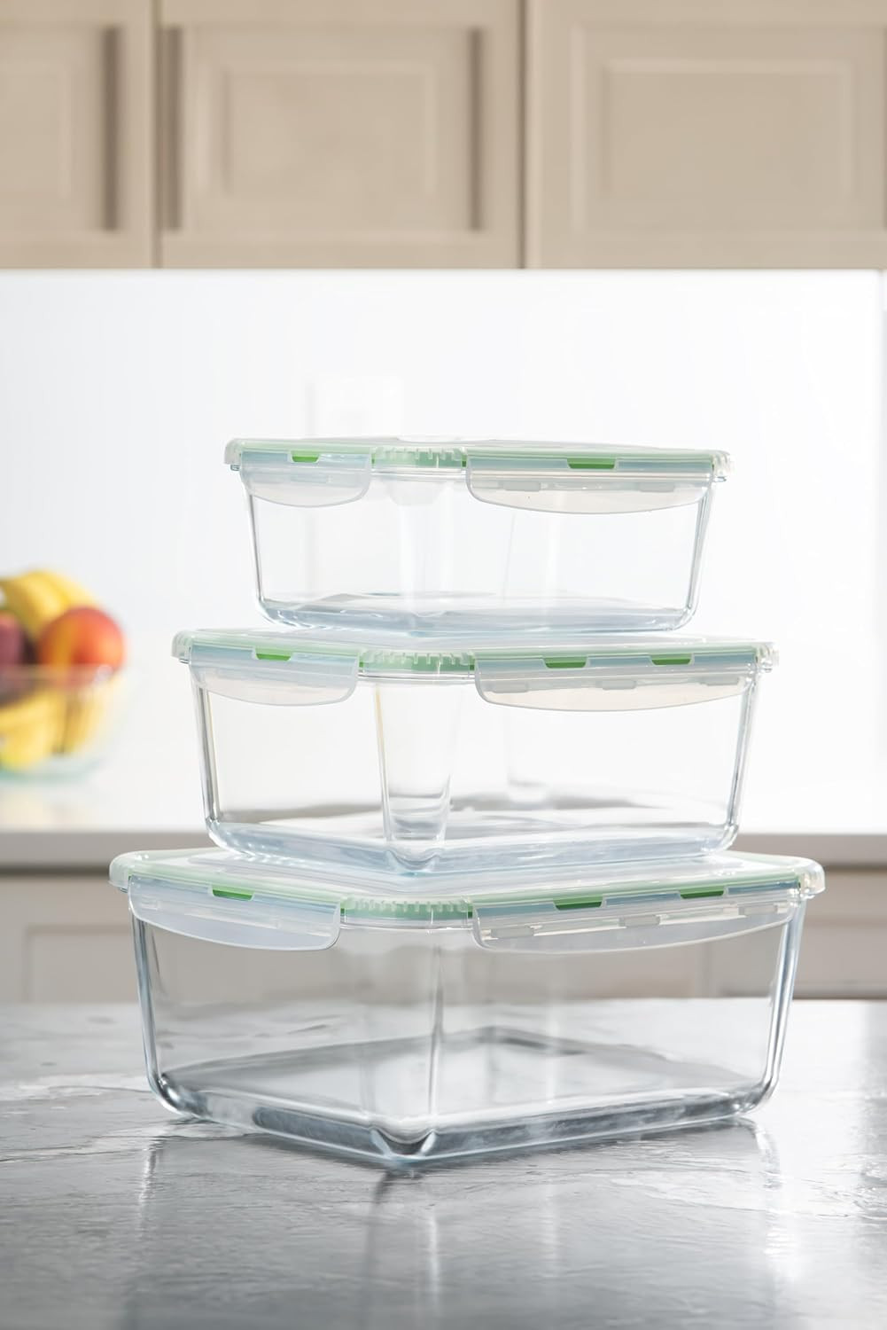 X-LARGE Glass Food Storage Containers with Lids Baking Dish Set Glass Storage Co