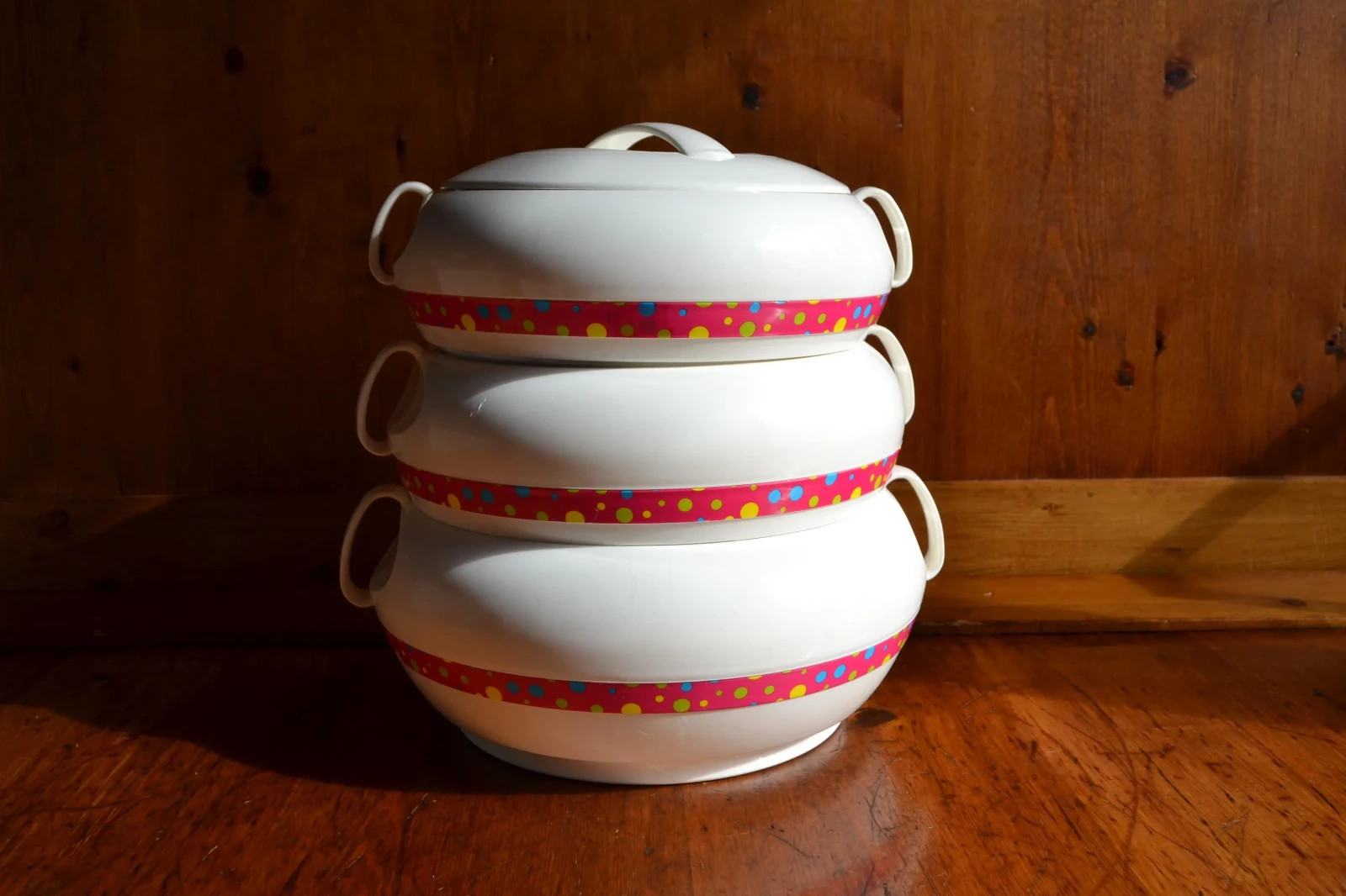 Vintage InsoCore Insulated Containers Hot/Cold Stackable Servers with Stainless
