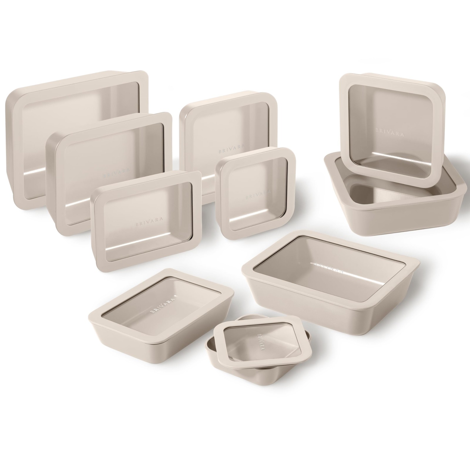 Ceramic Coated Glass Food Storage Containers 10 Piece
