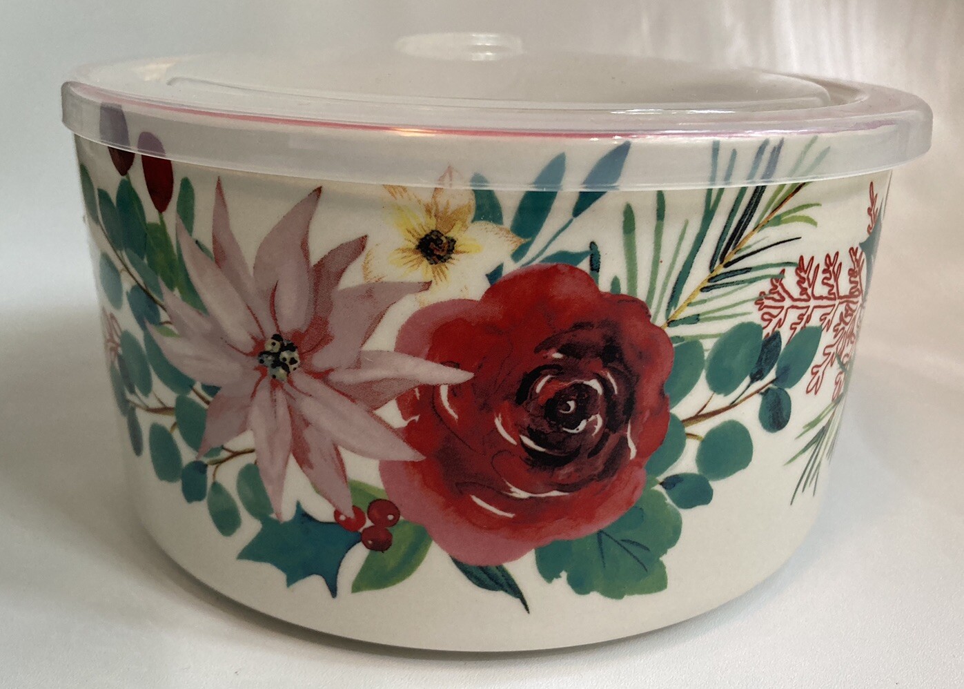 Pioneer Woman Wishful Winter Stoneware Large 7″ Food Storage Container w/Lid