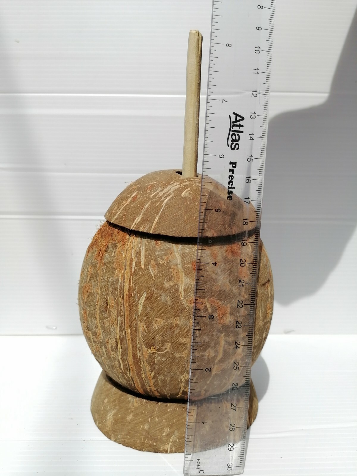 Ceylon Coconut Shell Salt Container With Lid & Spoon Handmade Kitchen Tools Eco
