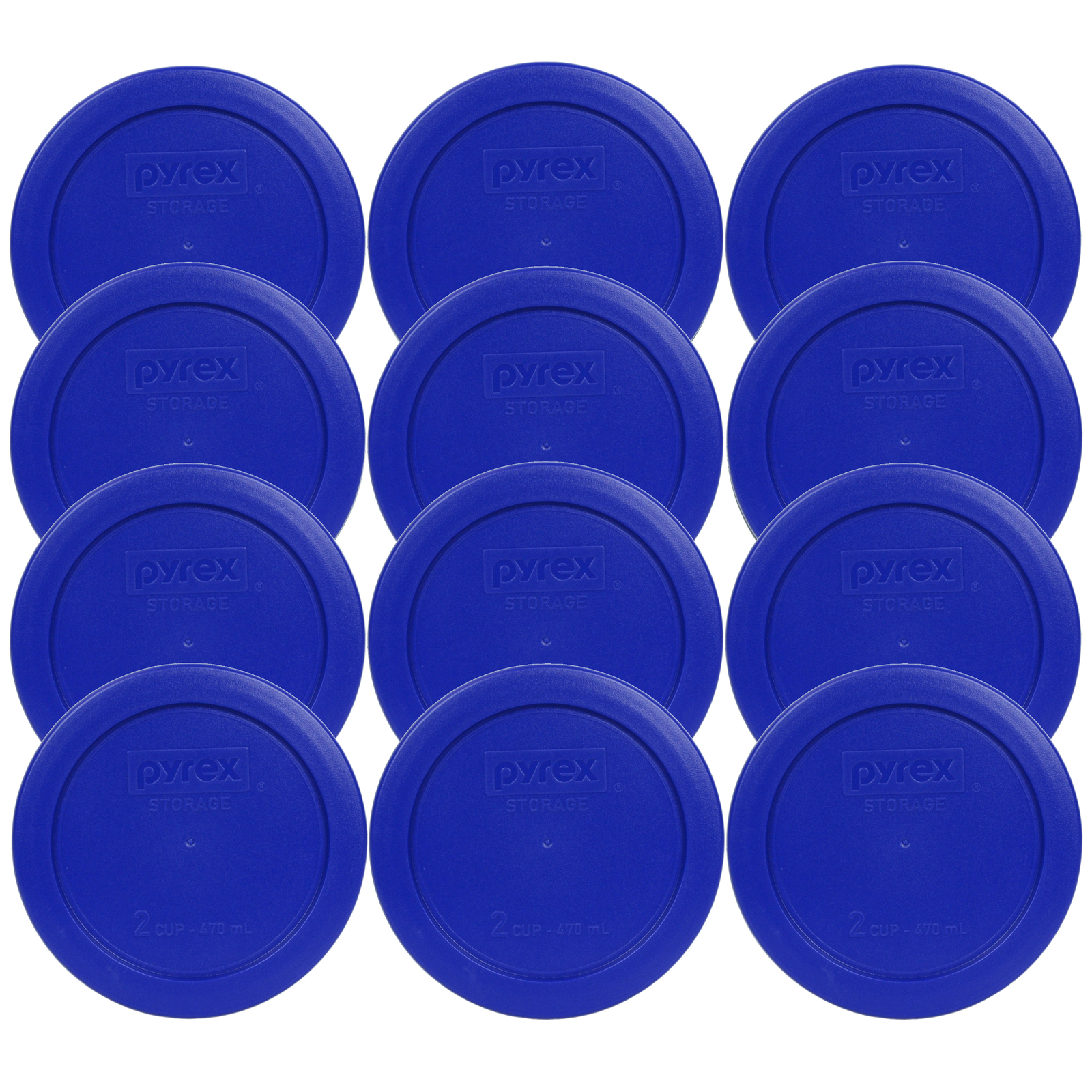 Pyrex 7200-PC Cadet Blue Plastic Food Storage Replacement Lid Cover (12-Pack)