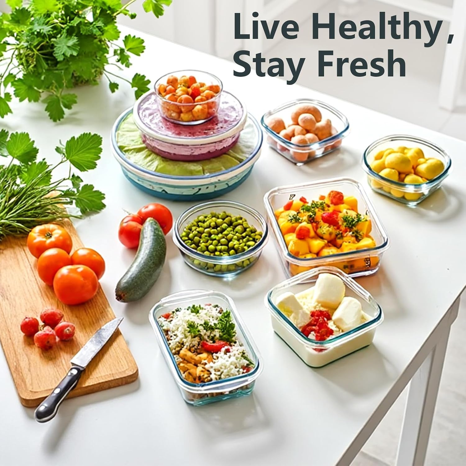 12 Pack Stackable Glass Meal Prep Containers with Lids – Safe & Versatile