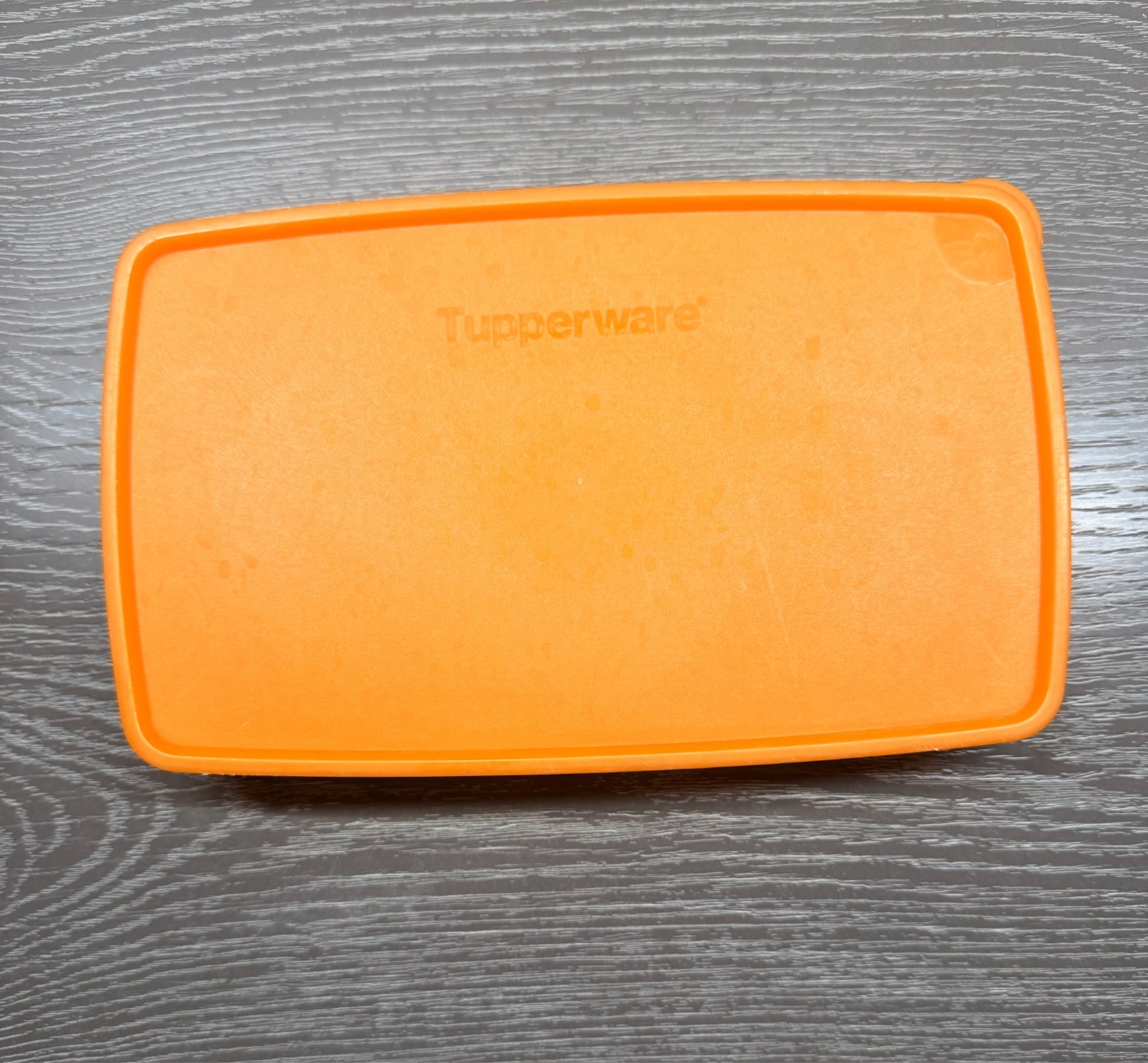 Tupperware Container #5552A-7 #714-5 Rectangular Orange Lid 600ml
