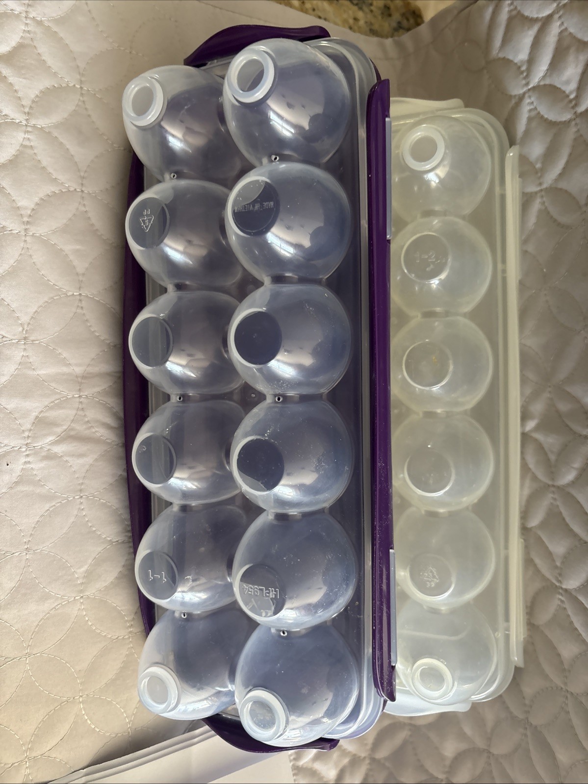 2 Hefty Lock & Lock Refrigerator Egg Keeper Storage Holds 12 Eggs Each