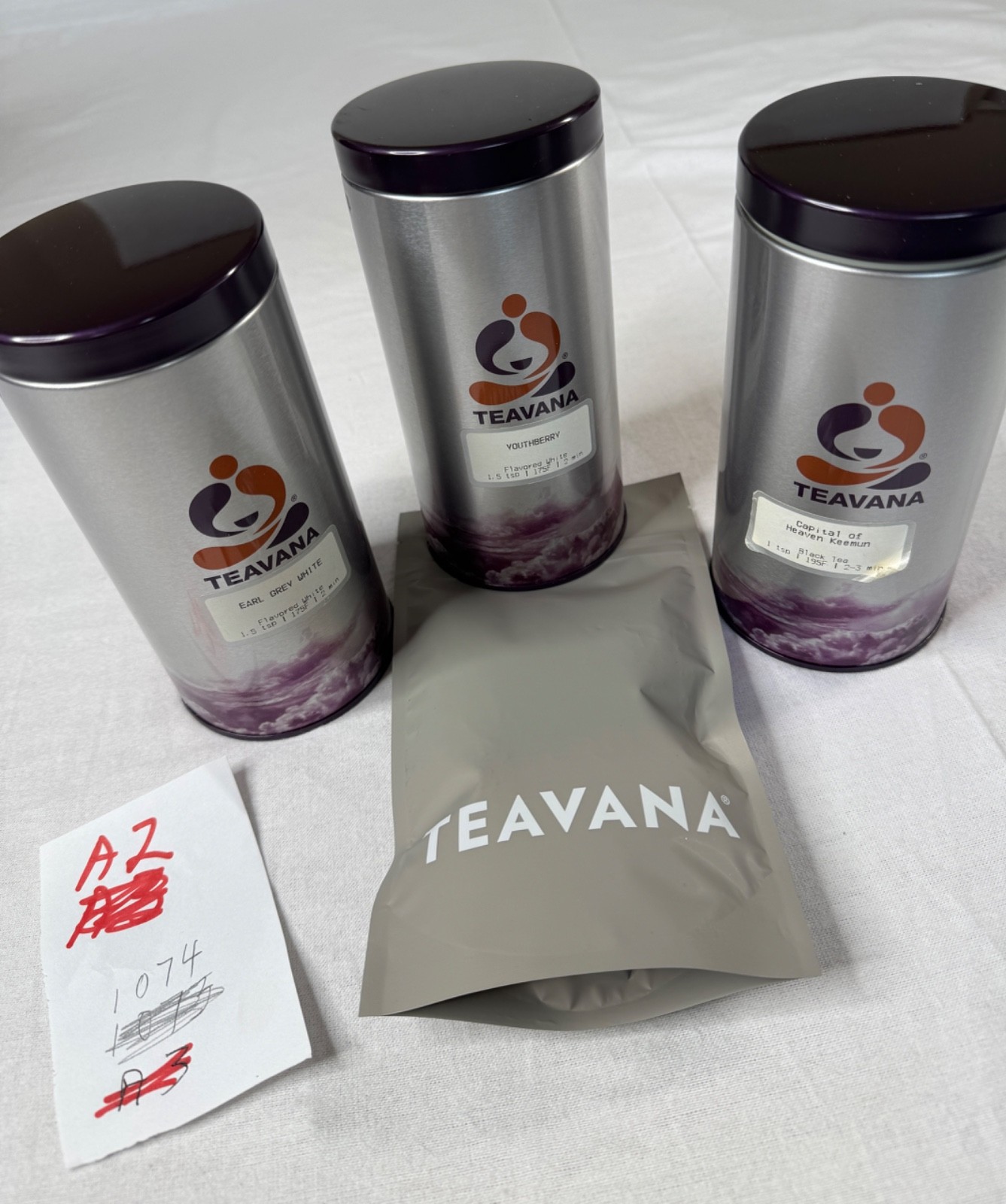 3-Teavana Tin Containers/Canisters. Factory Sealed 56g. Orange Blossom Tea