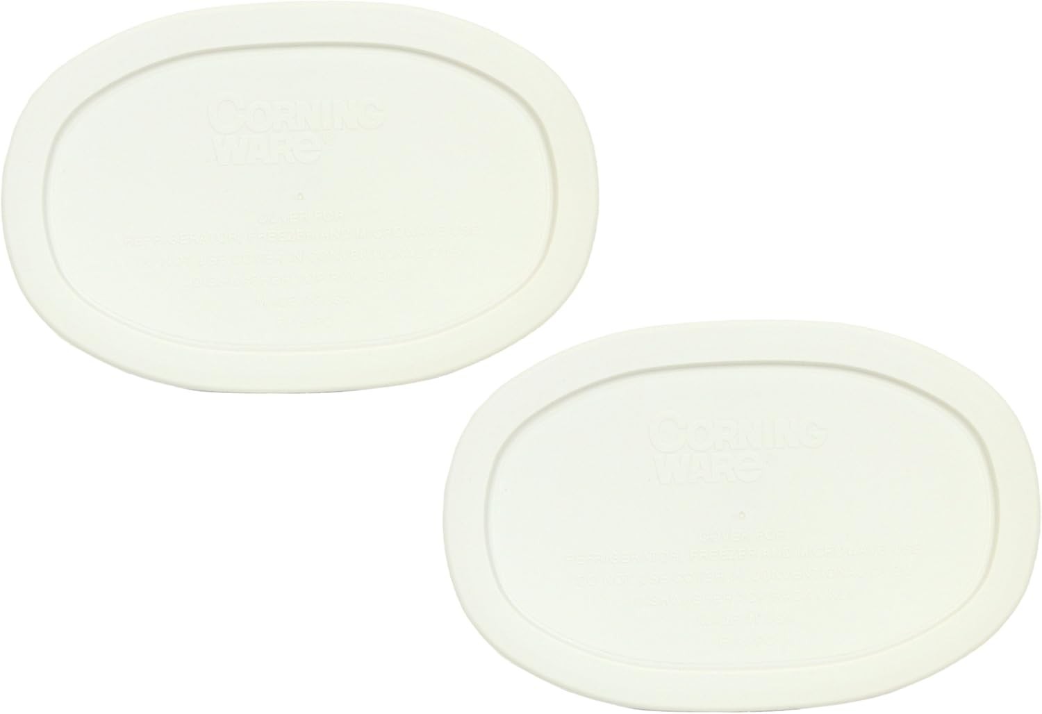Durable Oval Plastic Lids – 2 Pack for 15-Ounce Casserole Dishes in French White