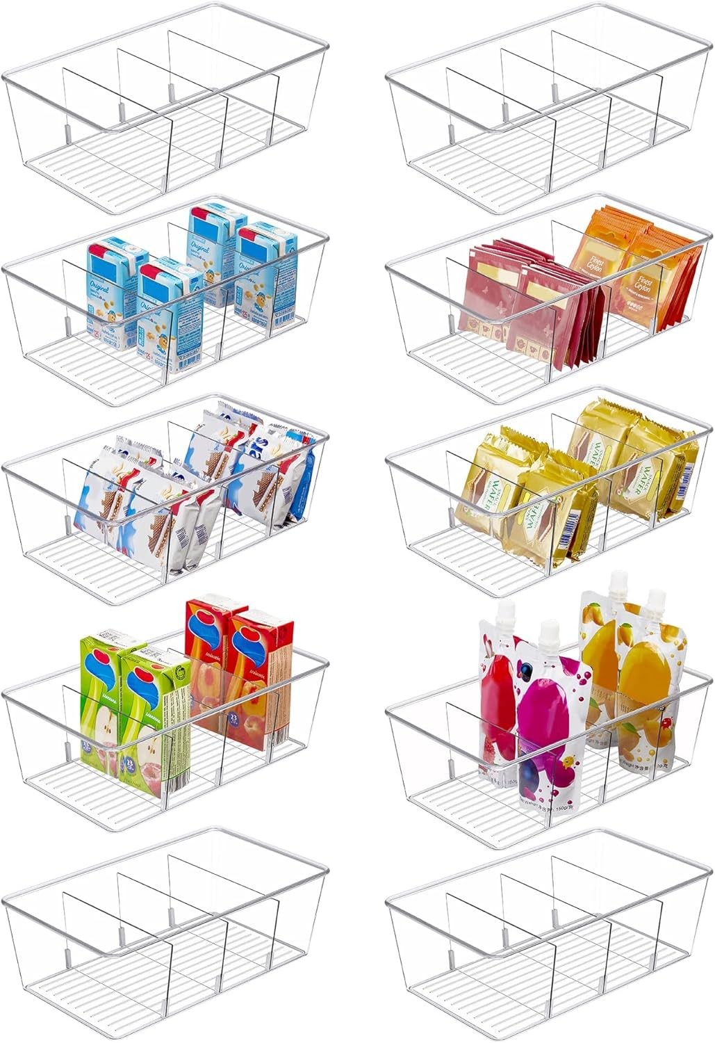 8-Piece Food Storage Container Set, Clear Plastic Storage Containers