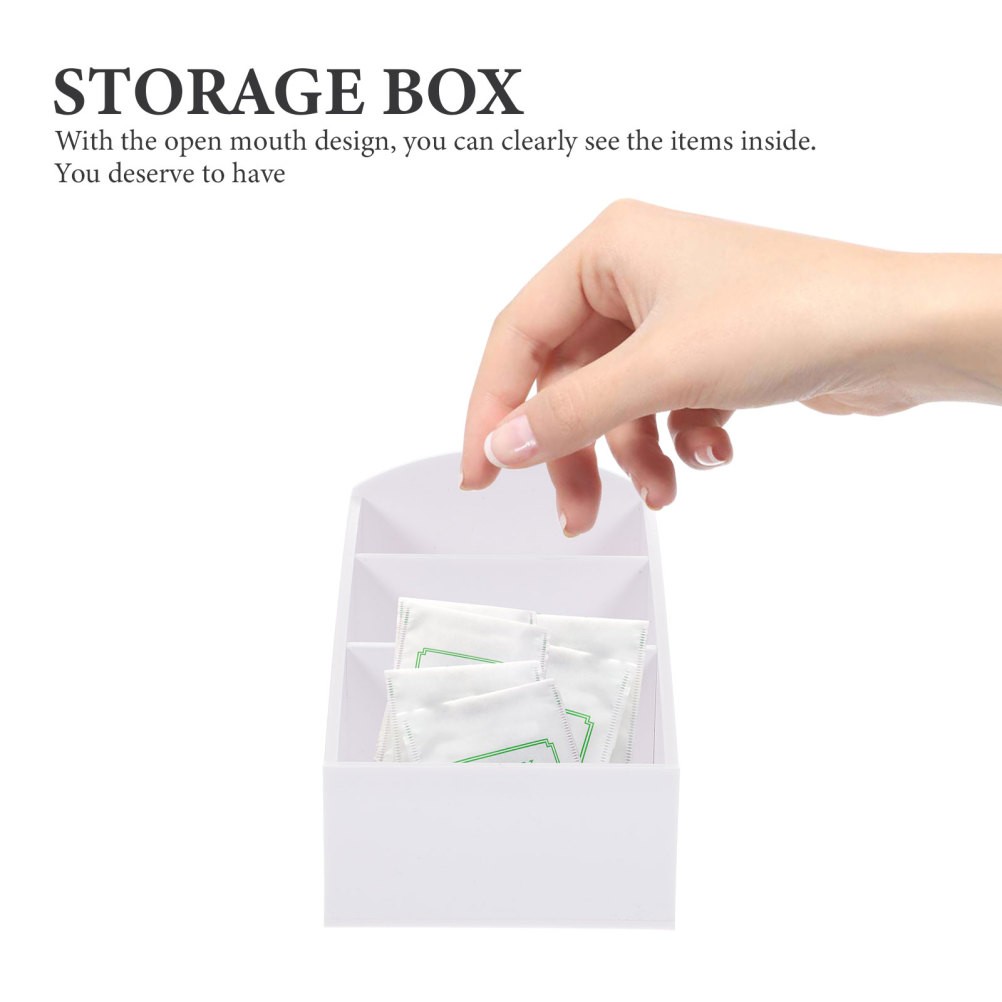 Acrylic Storage Box White For Hotel Lobby 1Pcs 4.91X3.54X3.34In