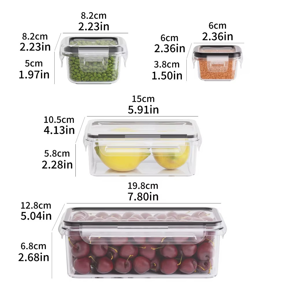 8PC Airtight Food Storage Containers BPA-Free Locking Lids Microwave & Freezer