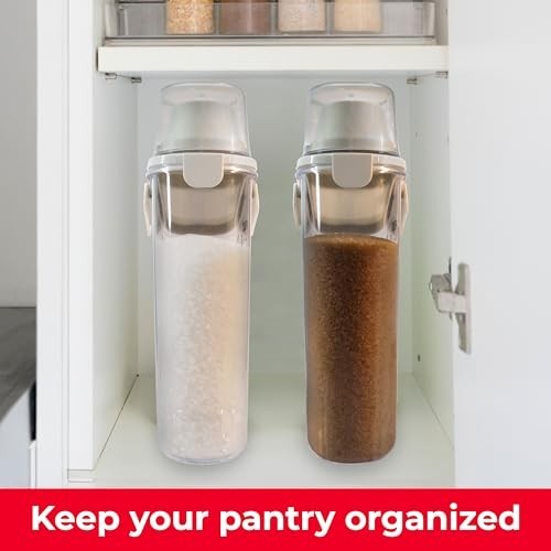 Two Pack Food & Cereal Storage Container – 2.6L Airtight Plastic Kitchen Organiz