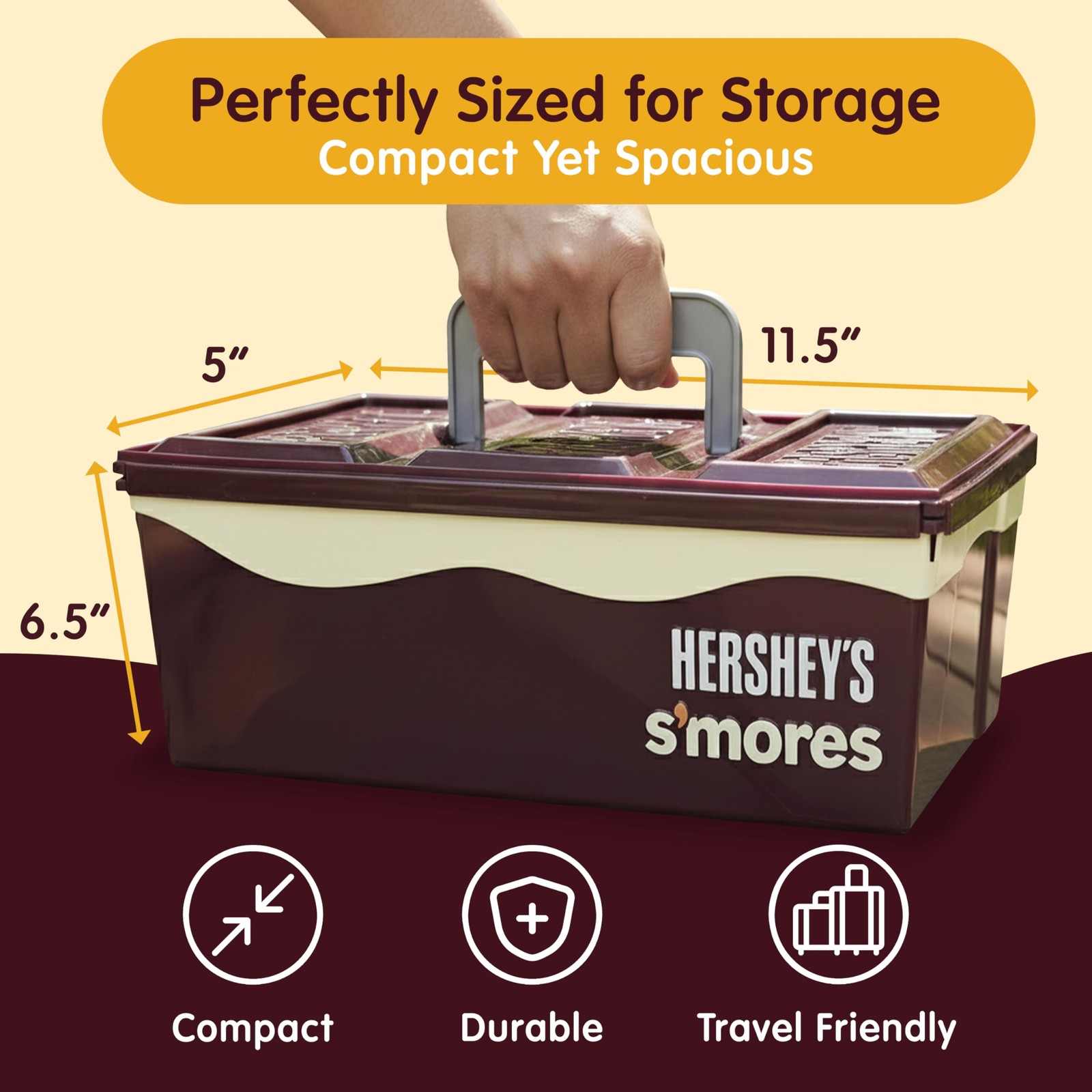 Mr. Bar-B-Q Hershey’s Smores Caddy Tray Organizer – 1 Pack, Brown