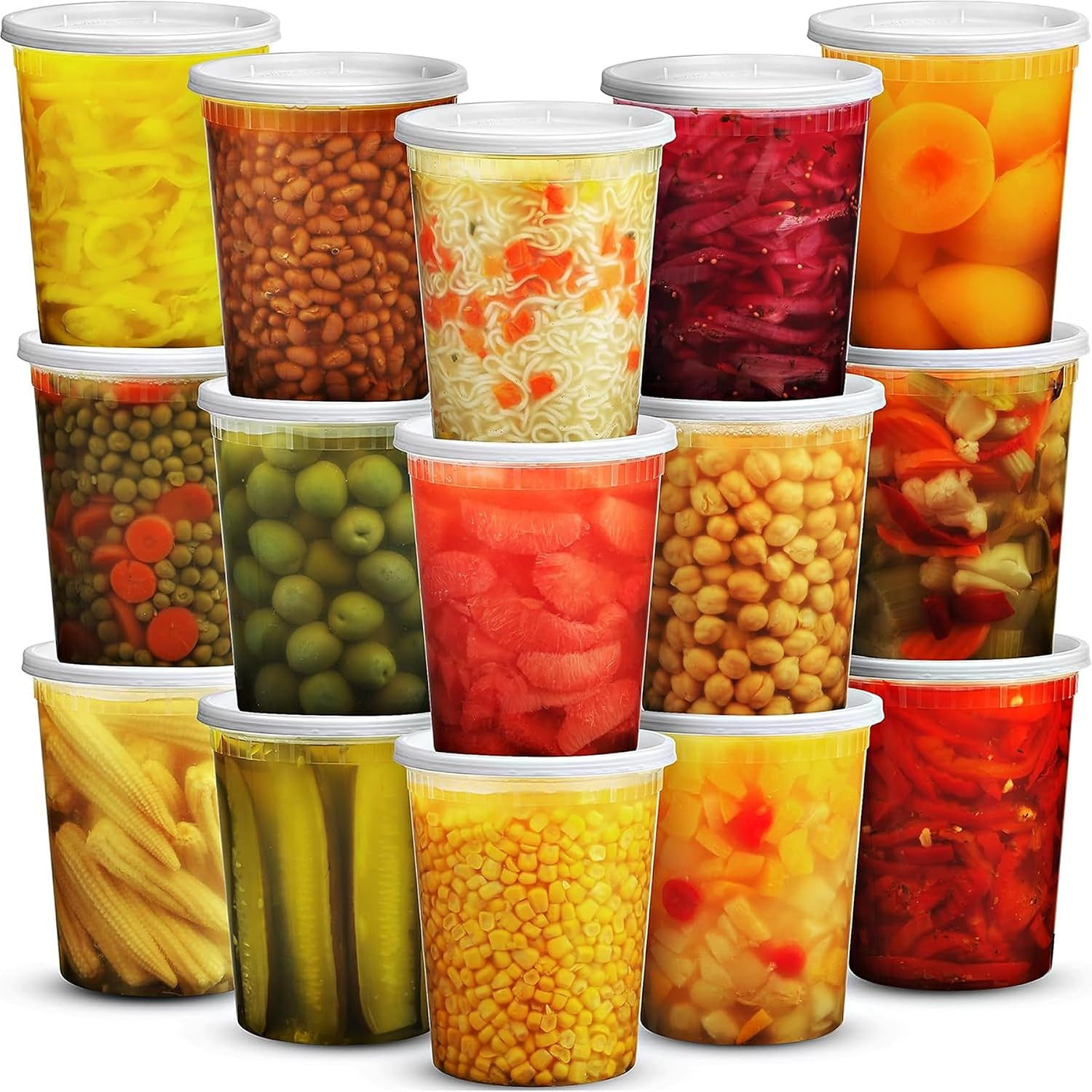 Joyserve 32 Oz Deli Food Containers with Lids – (36 Sets) Quart Airtight Plastic