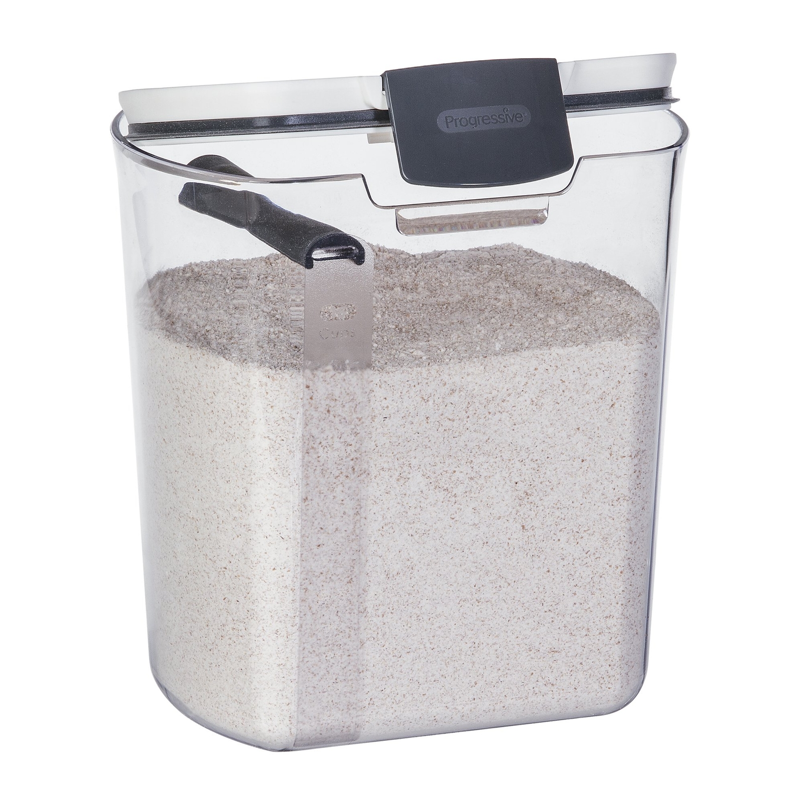 Clear Flour Storage Container Airtight Seal 4 Quart with Leveling Bar