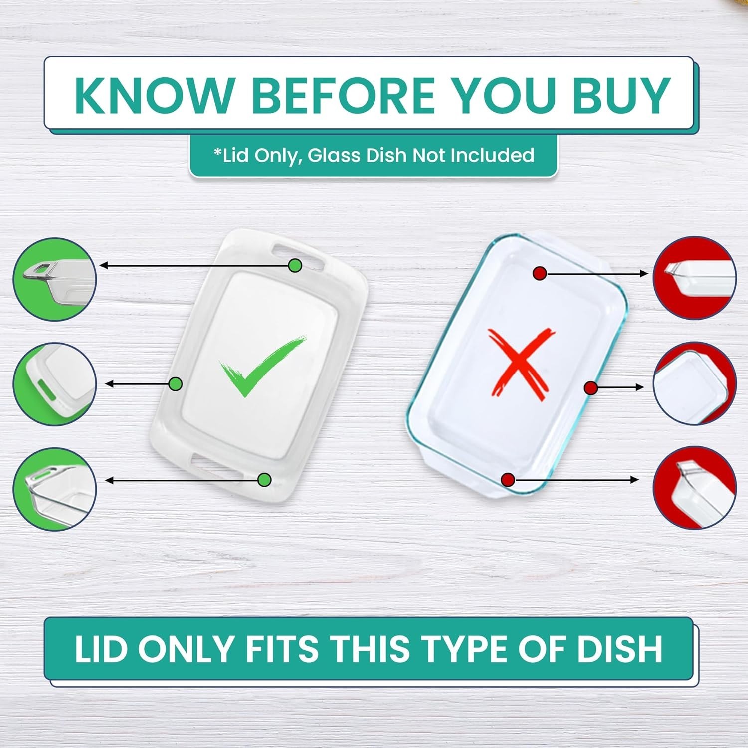 Replacement Lid fits Pyrex 9×13 C233 233-PC Easy Grab Casserole Baking Dish