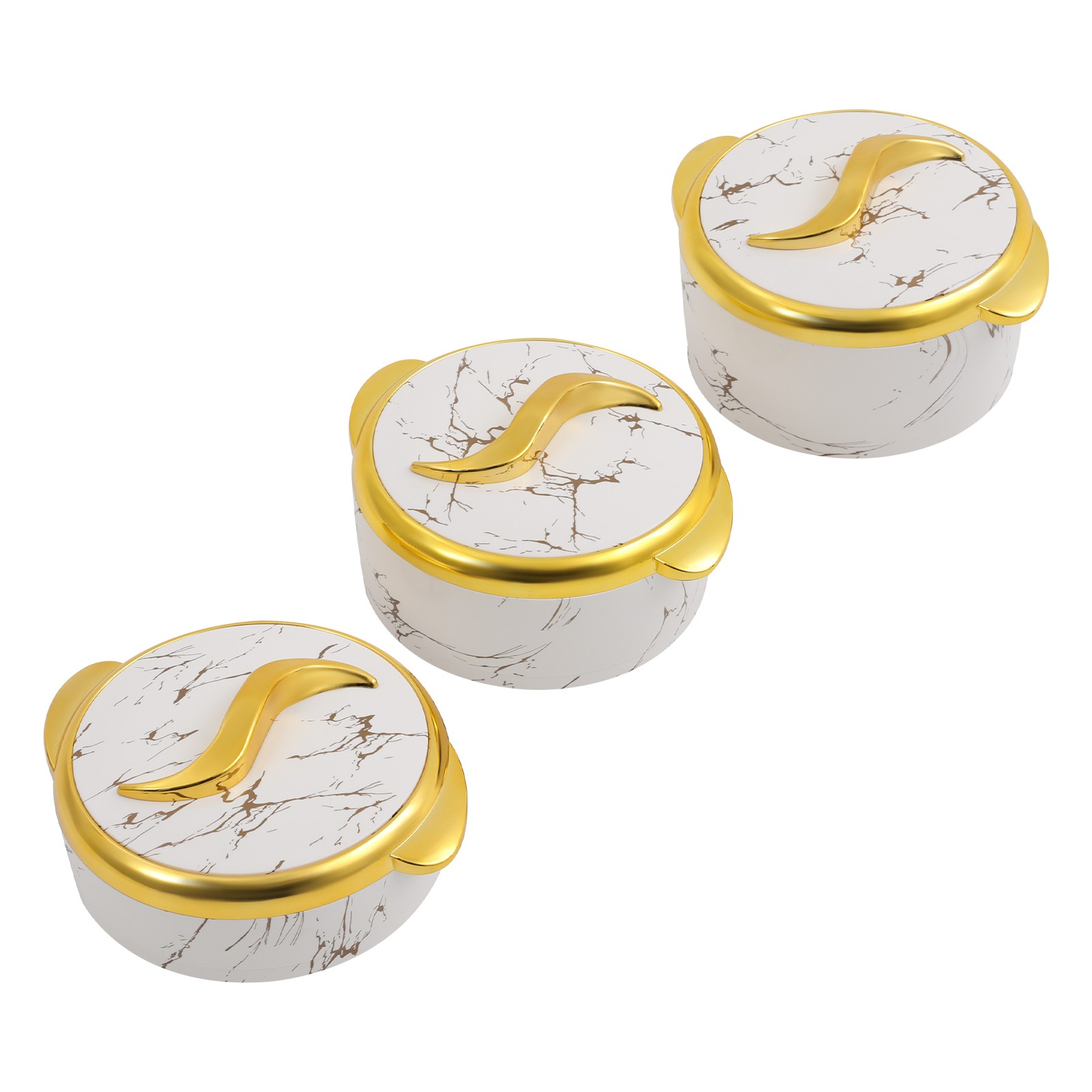 3-Piece Thermal Dish Set with Lids Insulated Stainless Steel Food Container