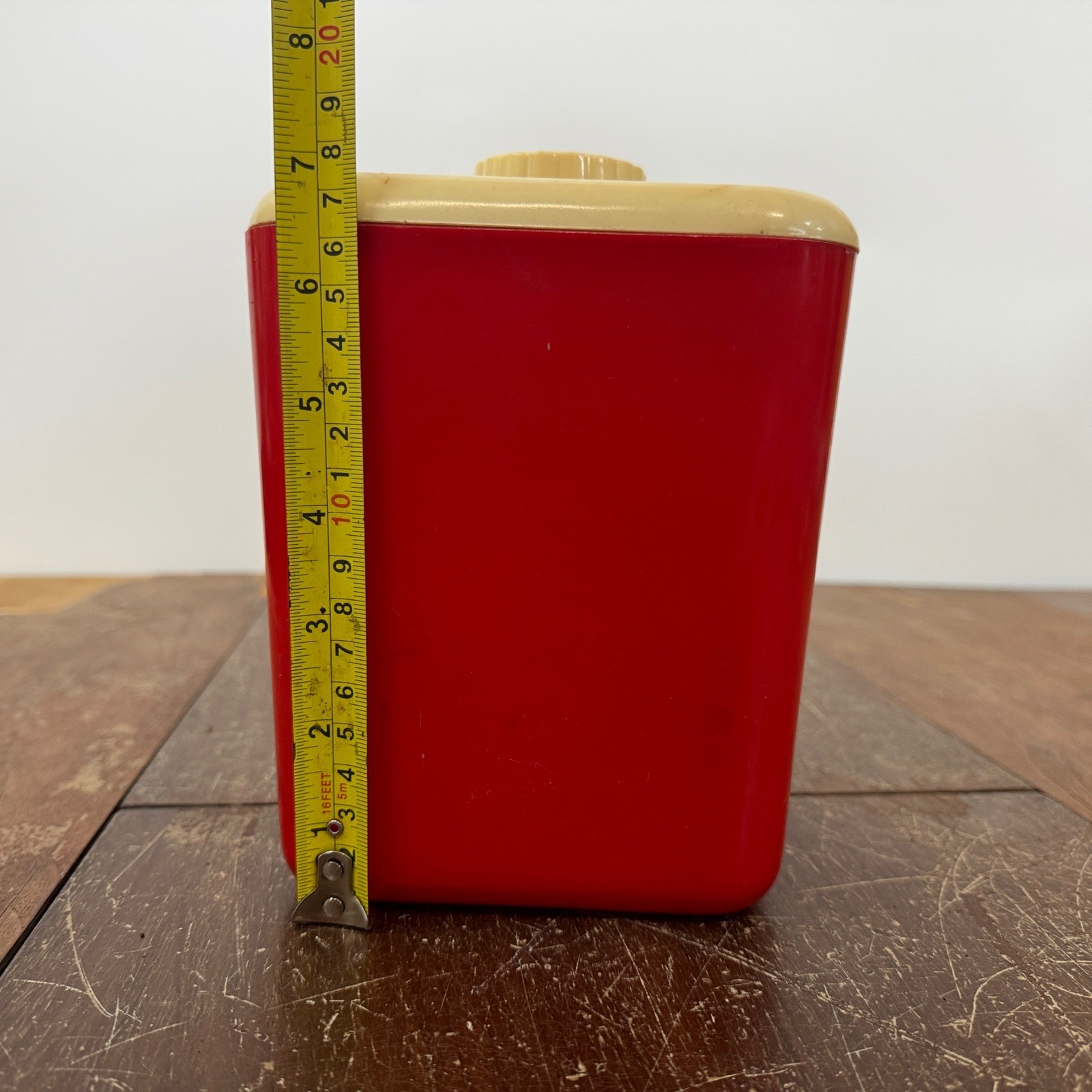 Vintage Retro Plastic Red White Cream SUGAR Canister