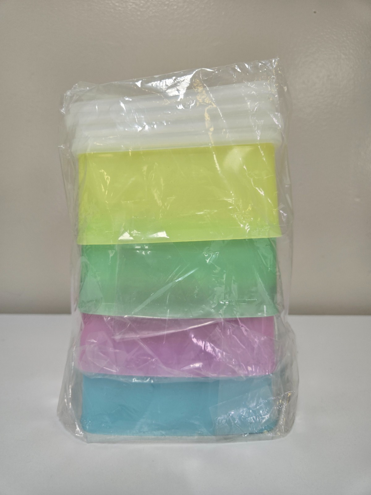 Vintage Tupperware 16oz Pastel Square Rounds #311 Set w/ lids # 310 NIP