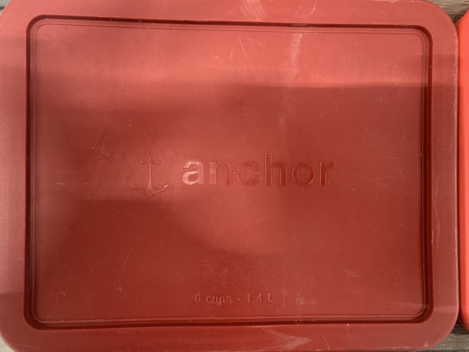 Anchor Replacement Lid Rectangular Red 6 Cups 1.4 L