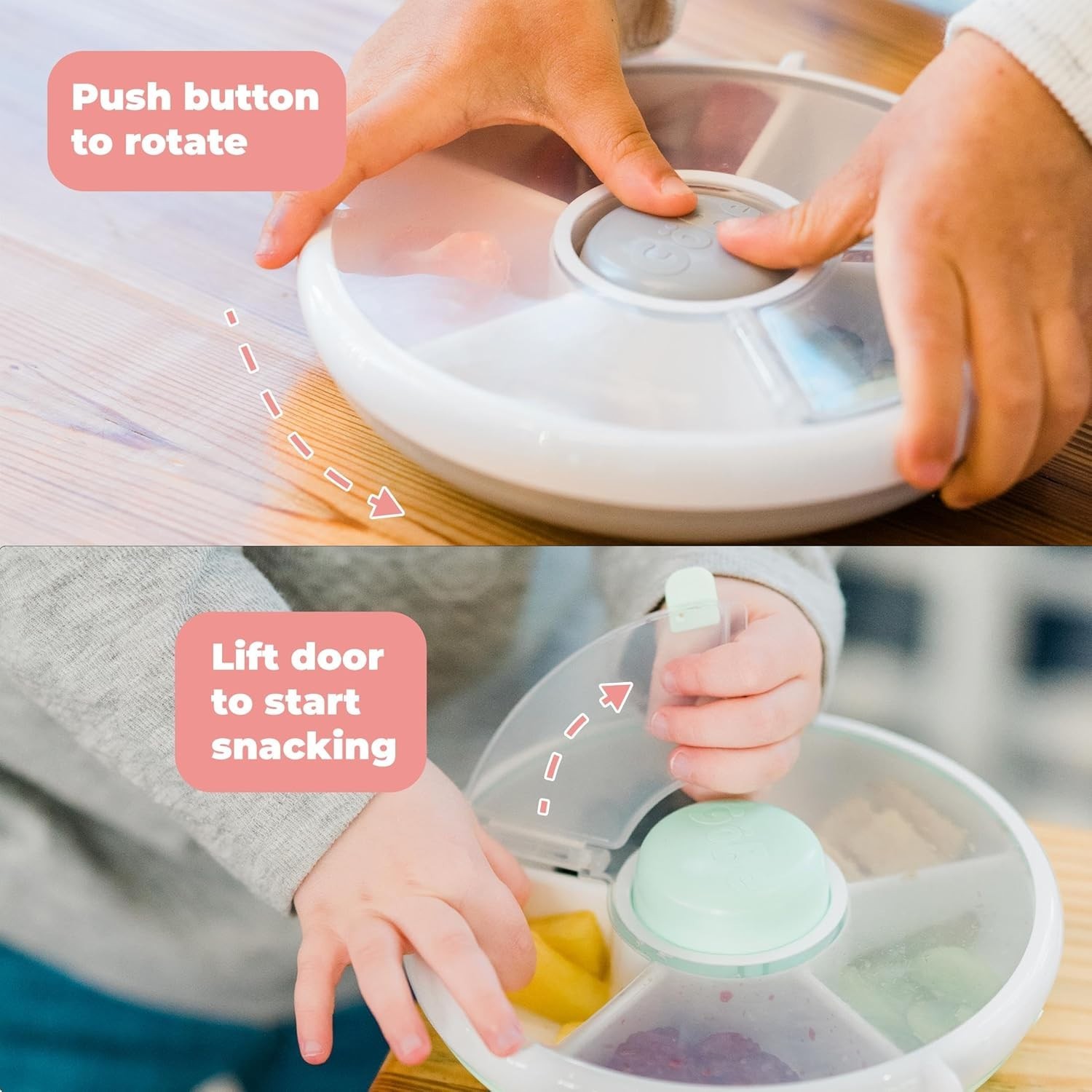 Kids Small Snack Spinner Flip Bundle with Hand Strap and Sticker Sheet – Reus…