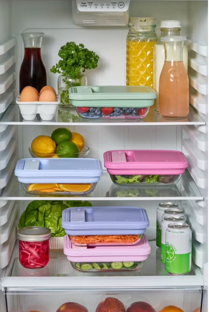 8 Piece Glass Meal Prep Food Storage Container Set with Locking Lids