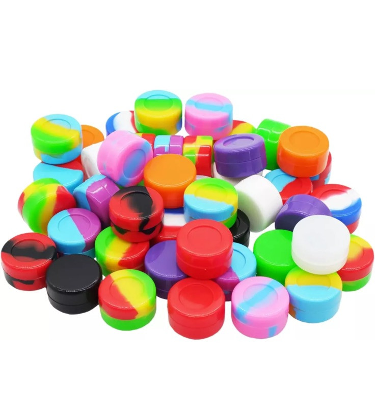 Silicone Wax Containers Concentrate Sealed Oil Non-Stick Jars 5 mL (25), Multi