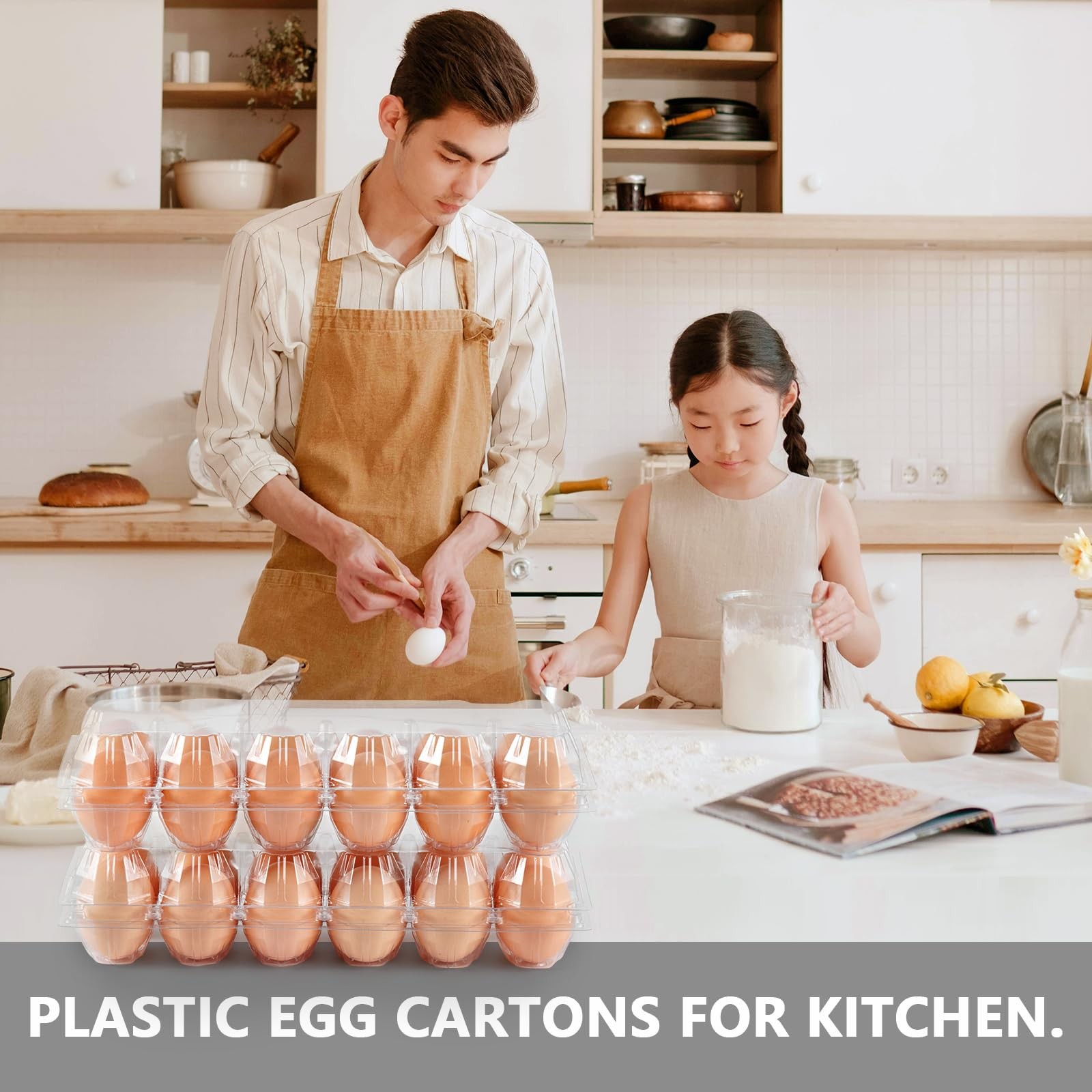 60 Bulk Clear 12 Count Egg Cartons Large Size PET Plastic Tray Holders