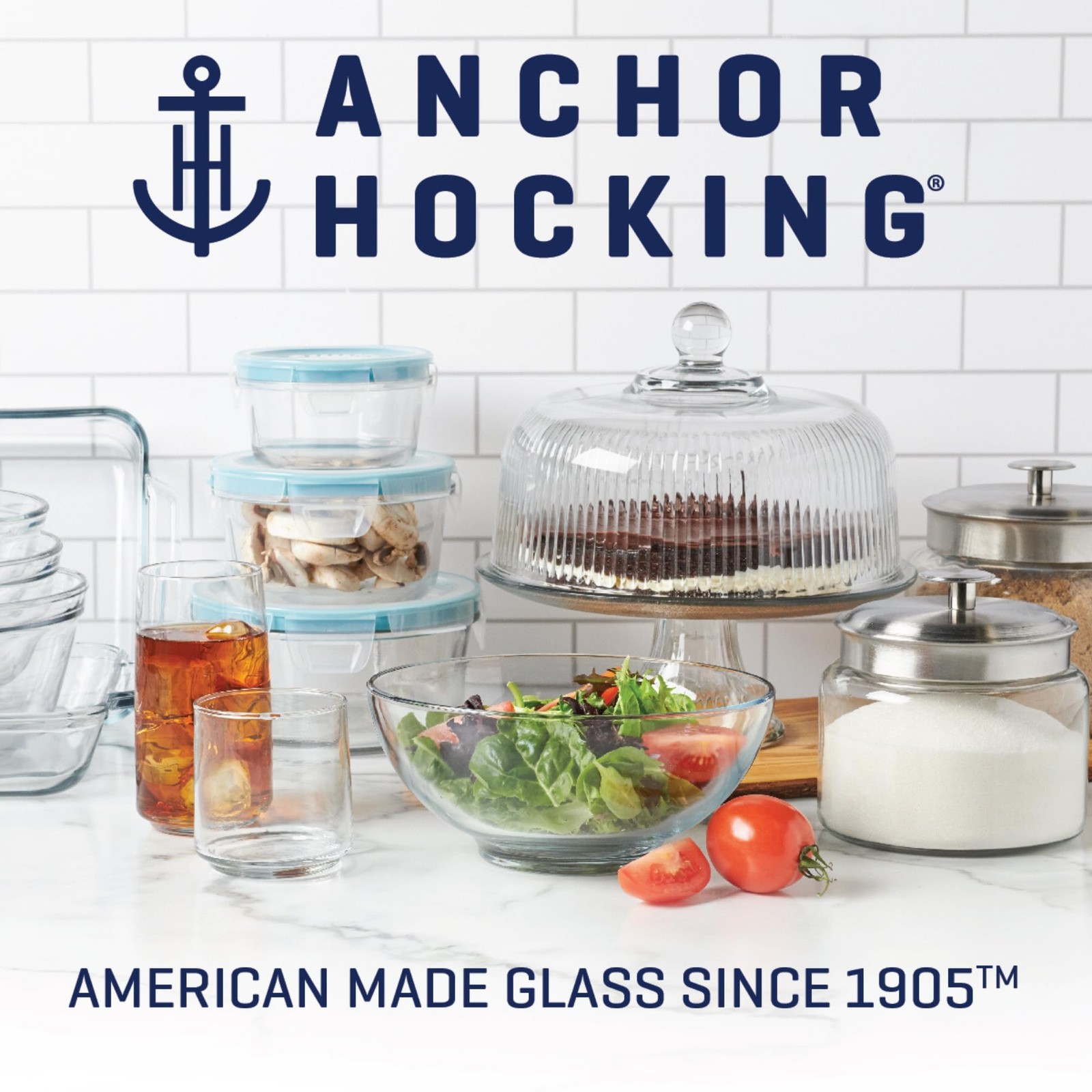 Anchor Hocking 11-Cup Glass 11 cups, 9.88 inches x 3.13 inches, Blueberry