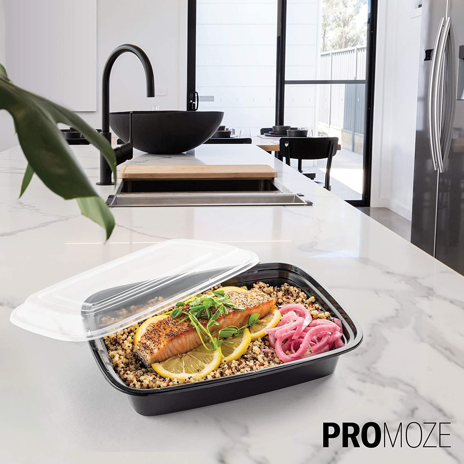 50-Pack Reusable Meal Prep Containers Microwave Safe Storage Containers with Li